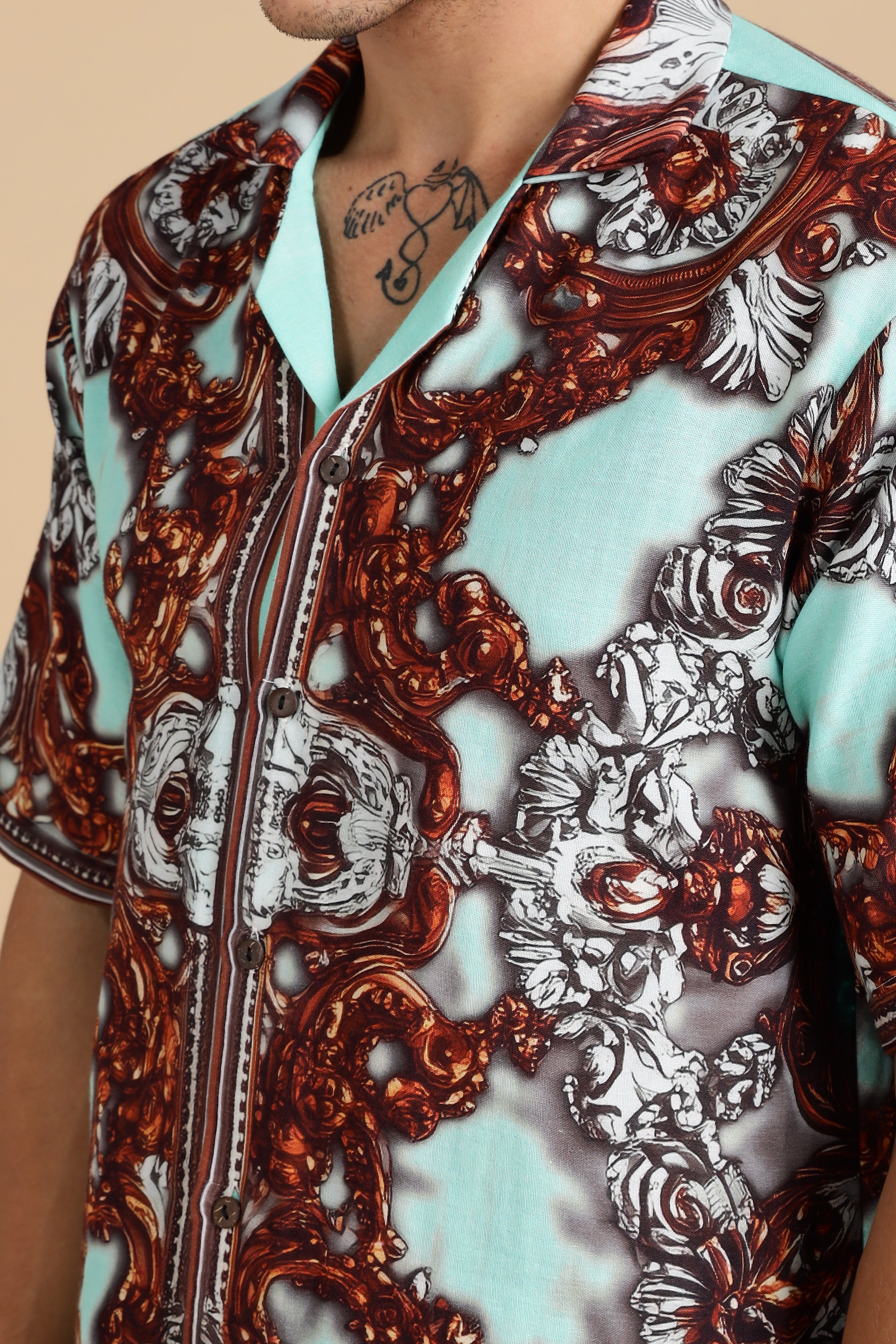 Men Jade Gauge Cotton Shirt