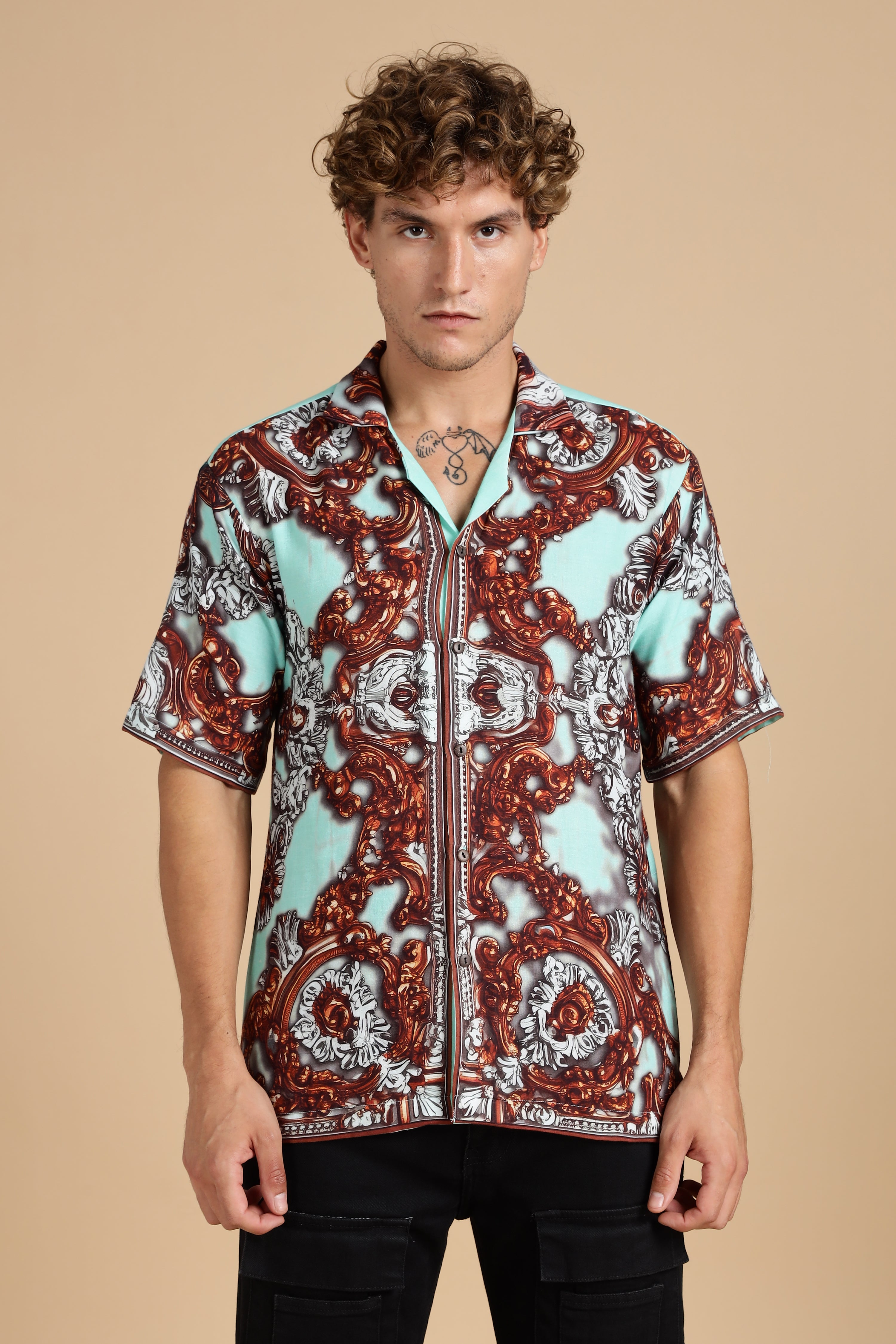 Men Jade Gauge Cotton Shirt