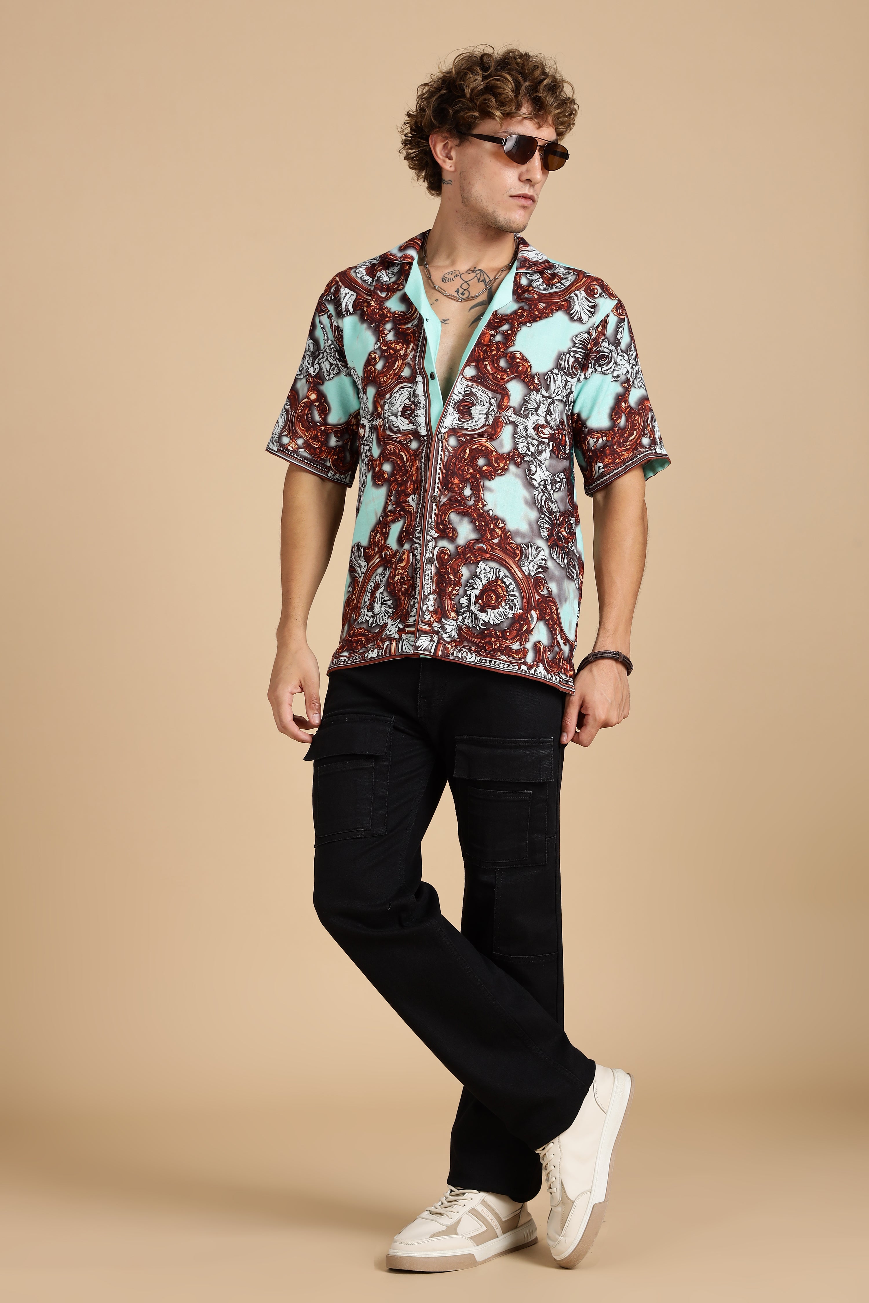 Men Jade Gauge Cotton Shirt