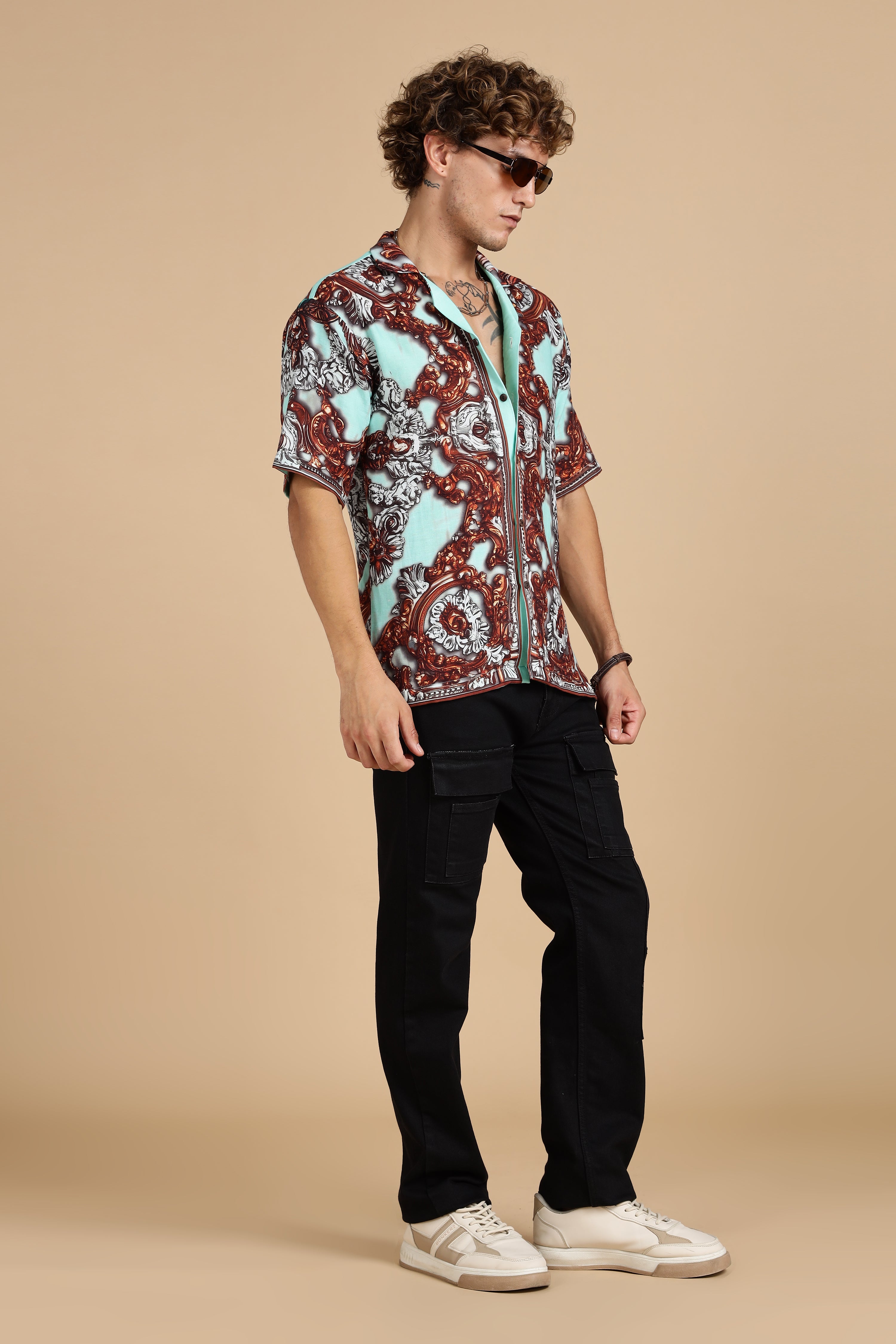 Men Jade Gauge Cotton Shirt