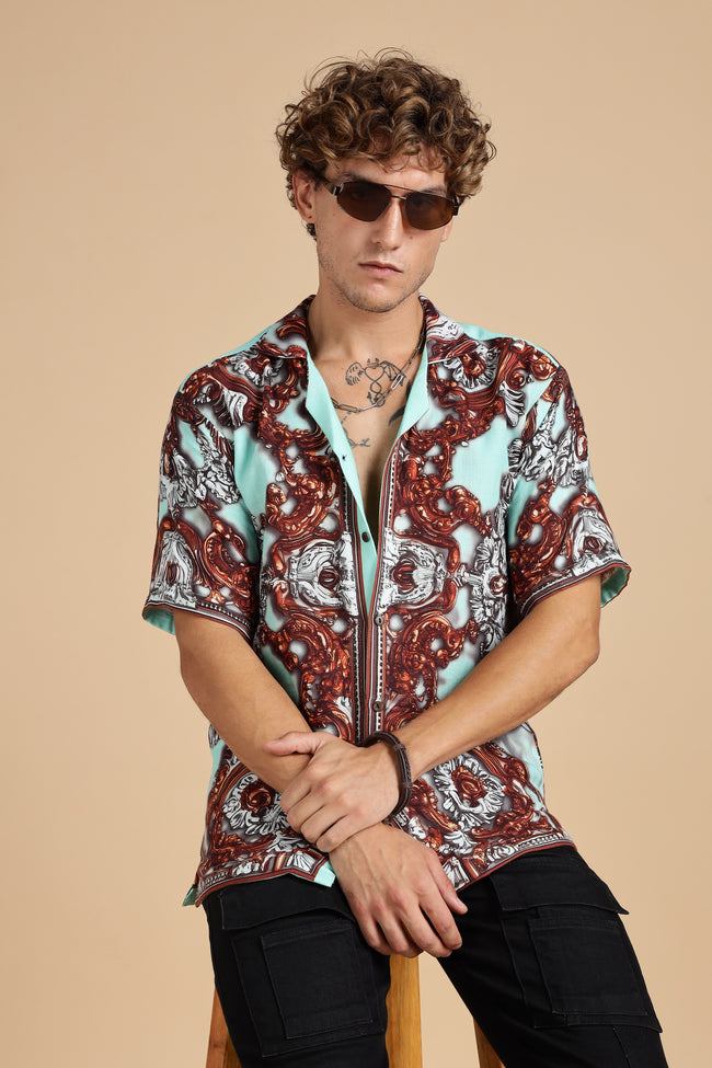 Men Jade Gauge Cotton Shirt