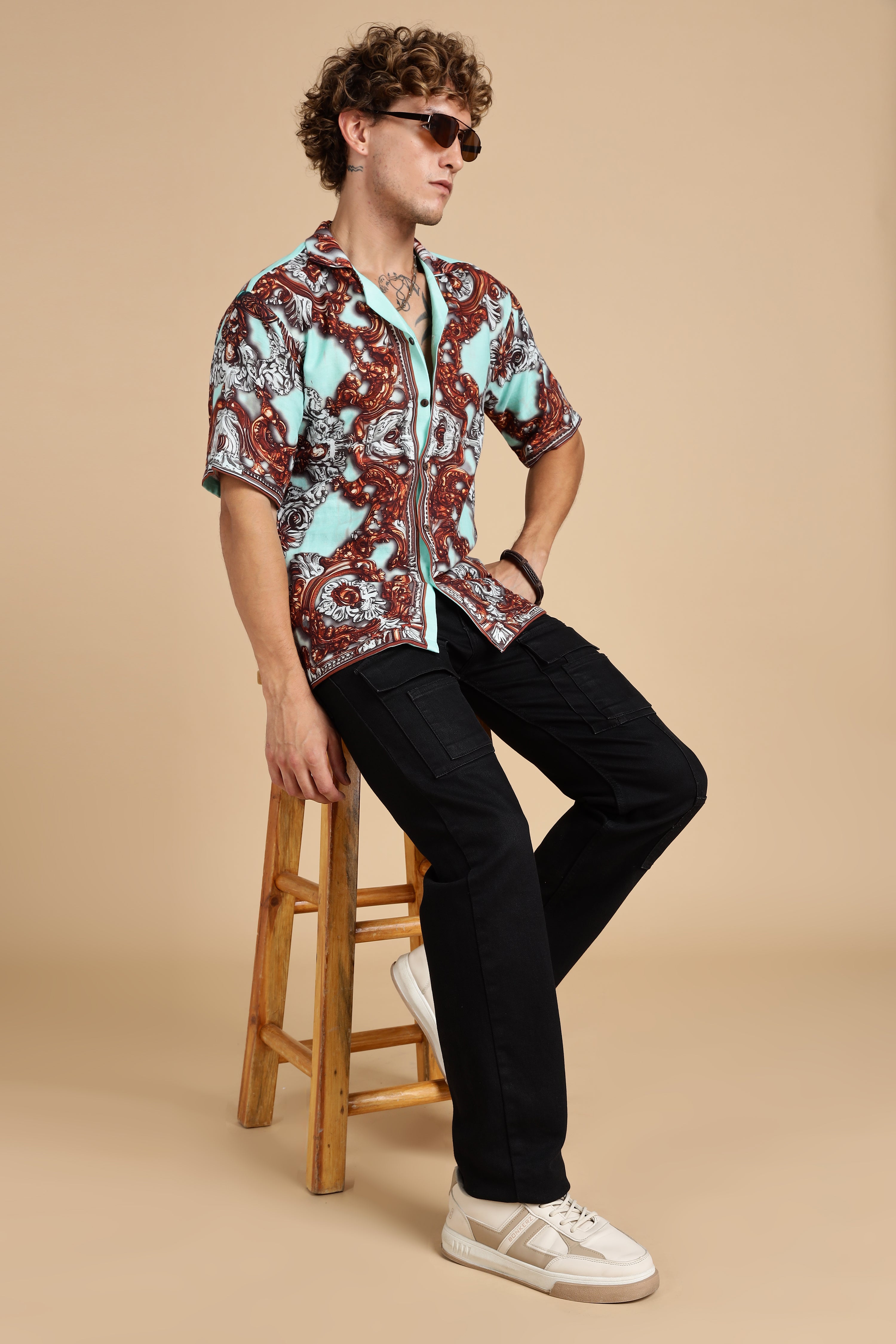 Men Jade Gauge Cotton Shirt