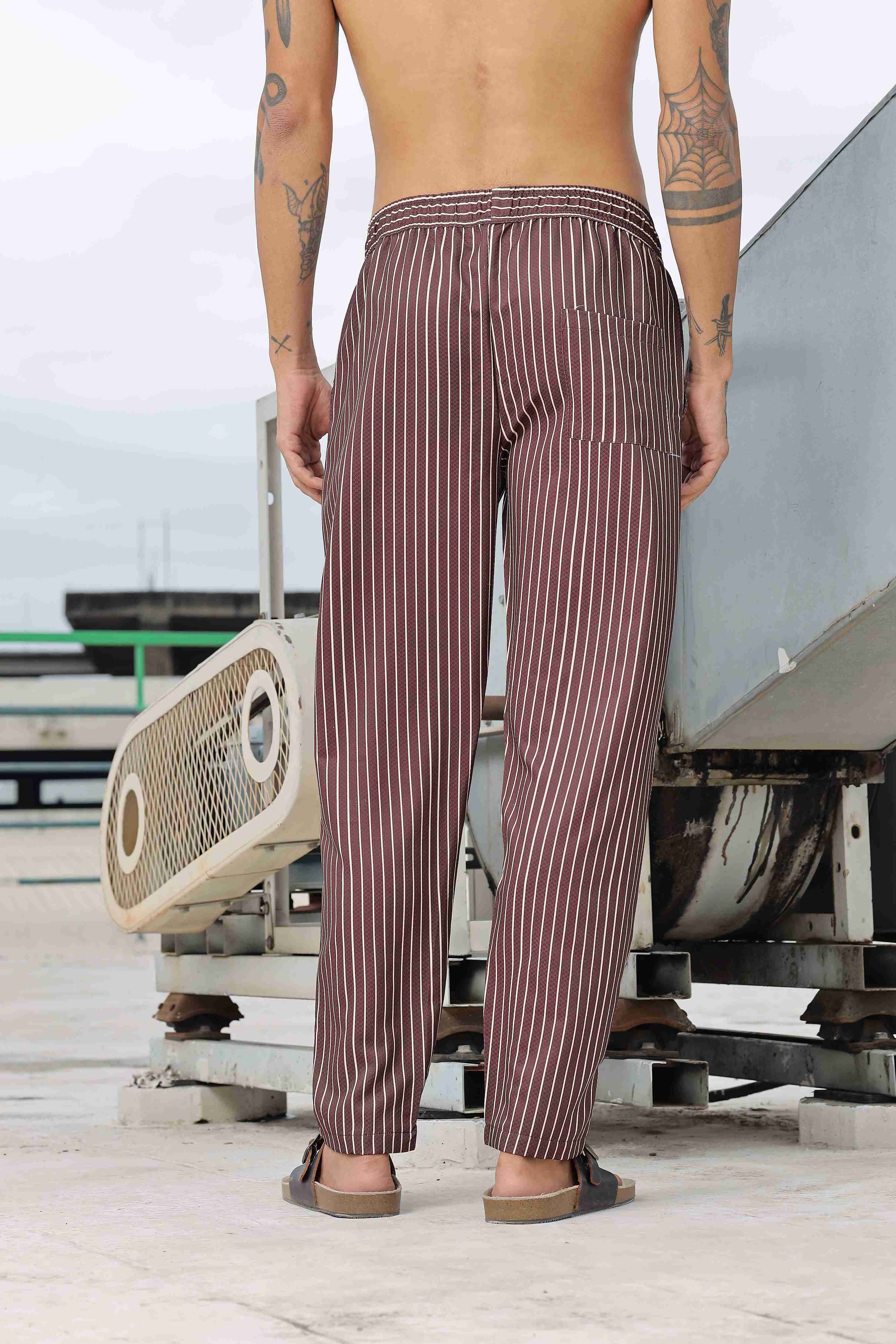 Men Brown Relaxed Fit Pants