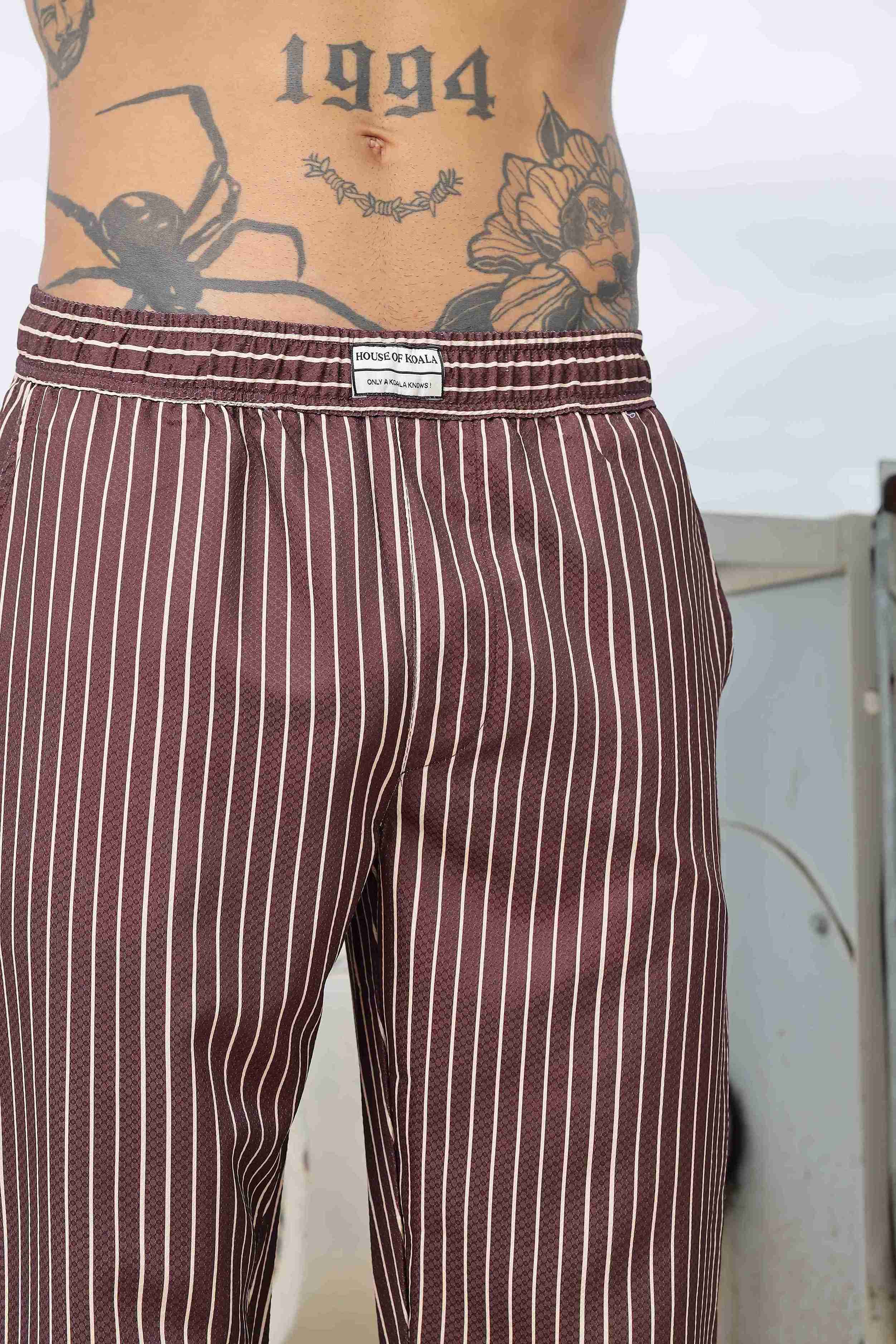 Men Brown Relaxed Fit Pants