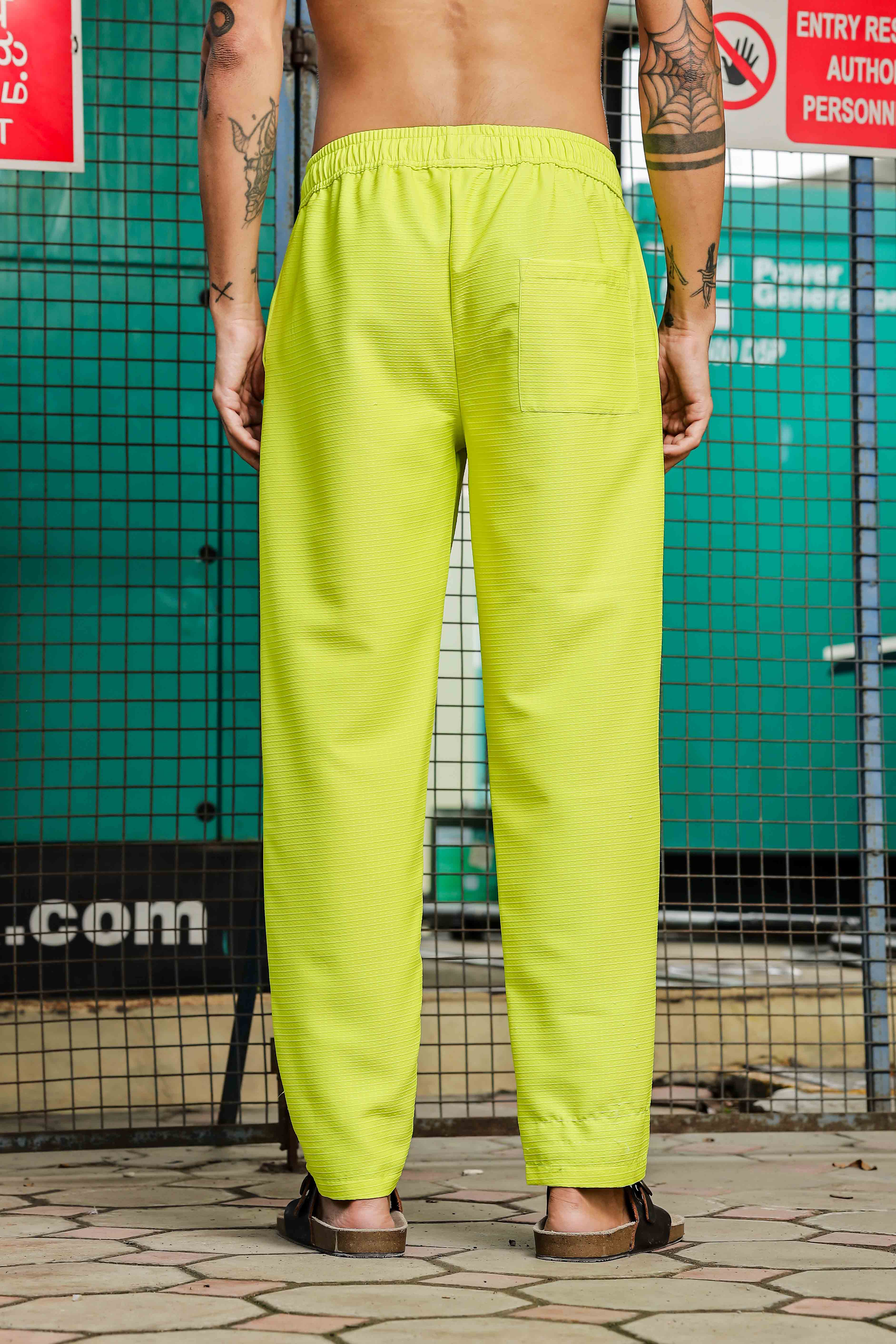 Men Green Relaxed Fit Pants