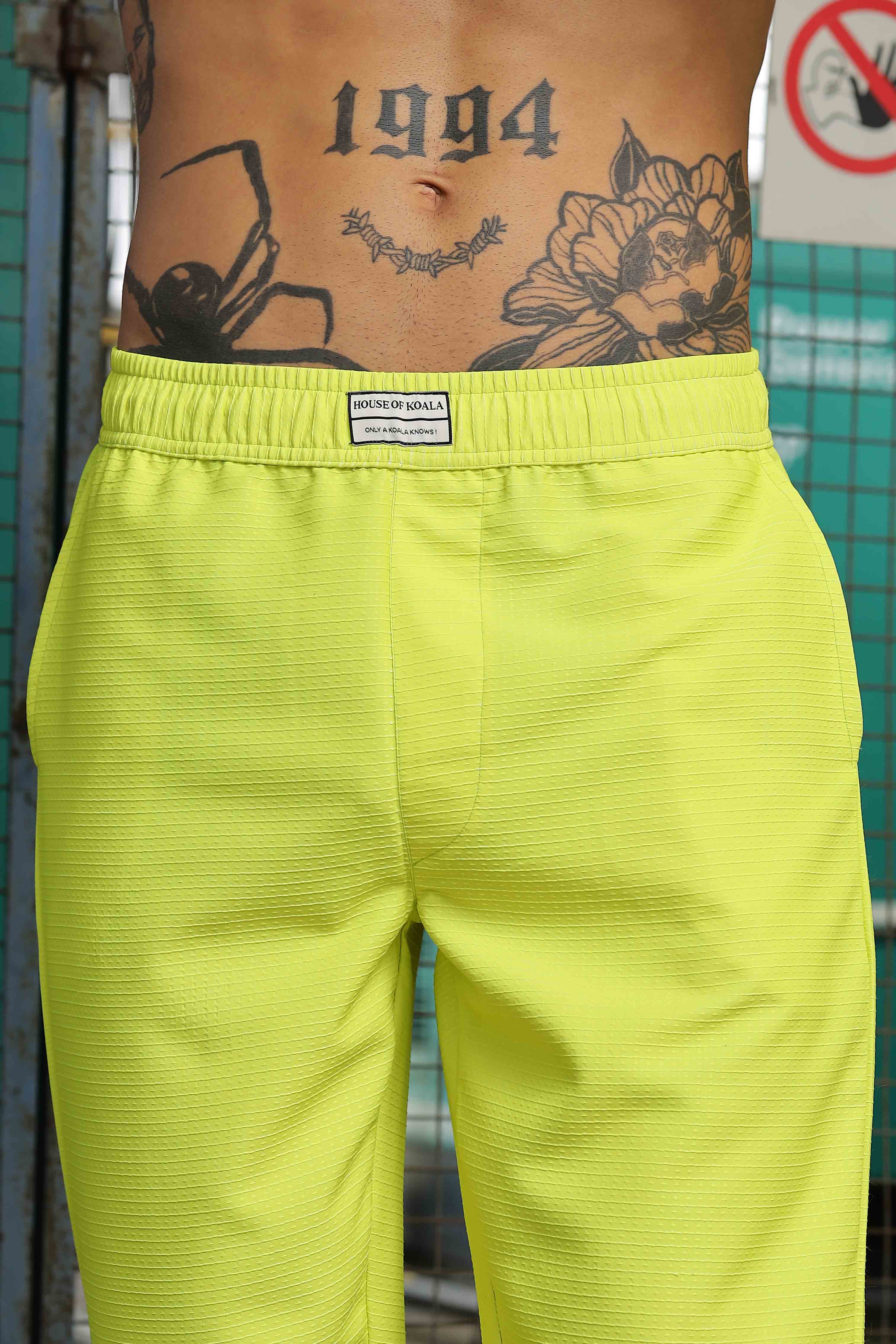 Men Green Relaxed Fit Pants