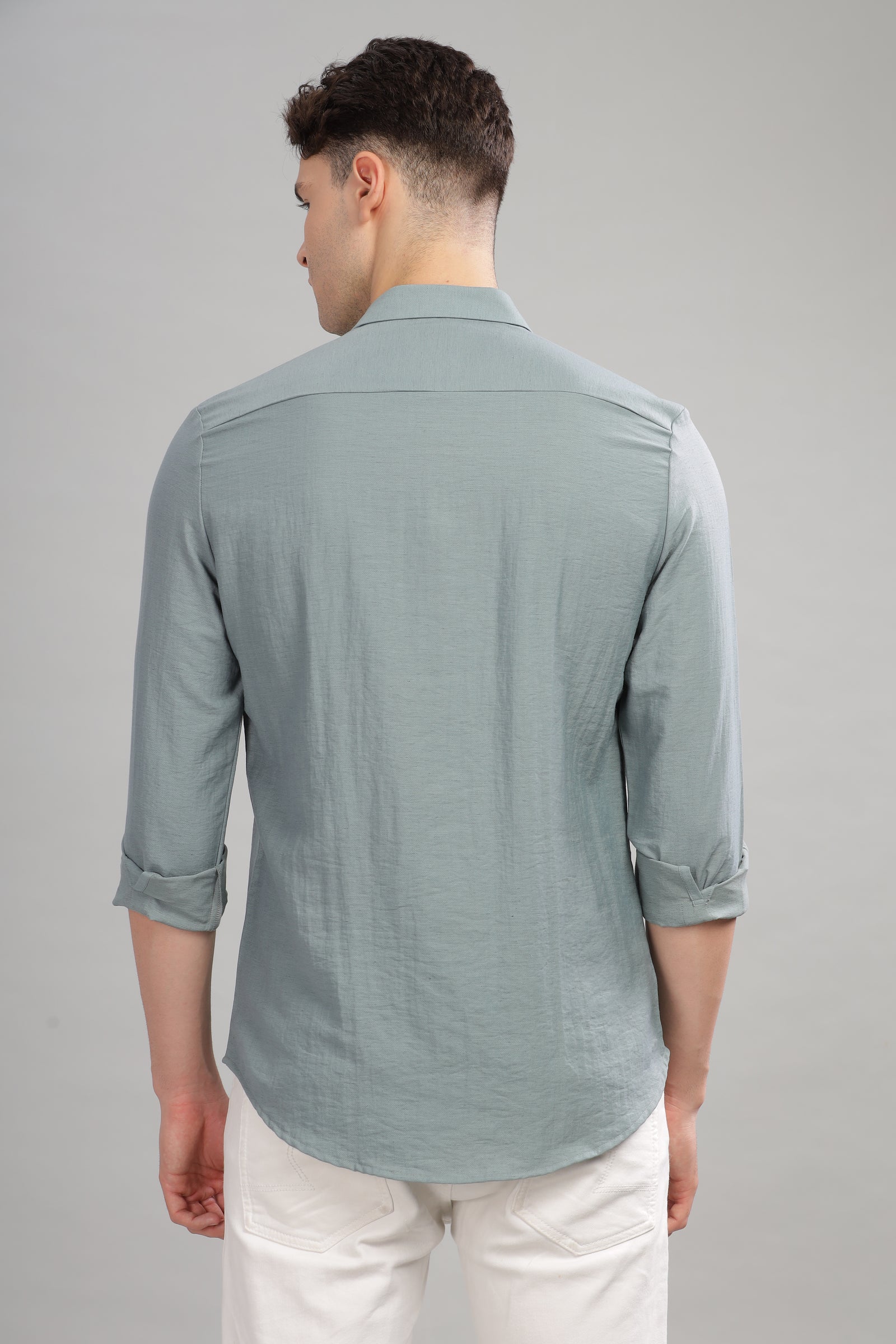 Men Pale Blue Slim Fit Shirt