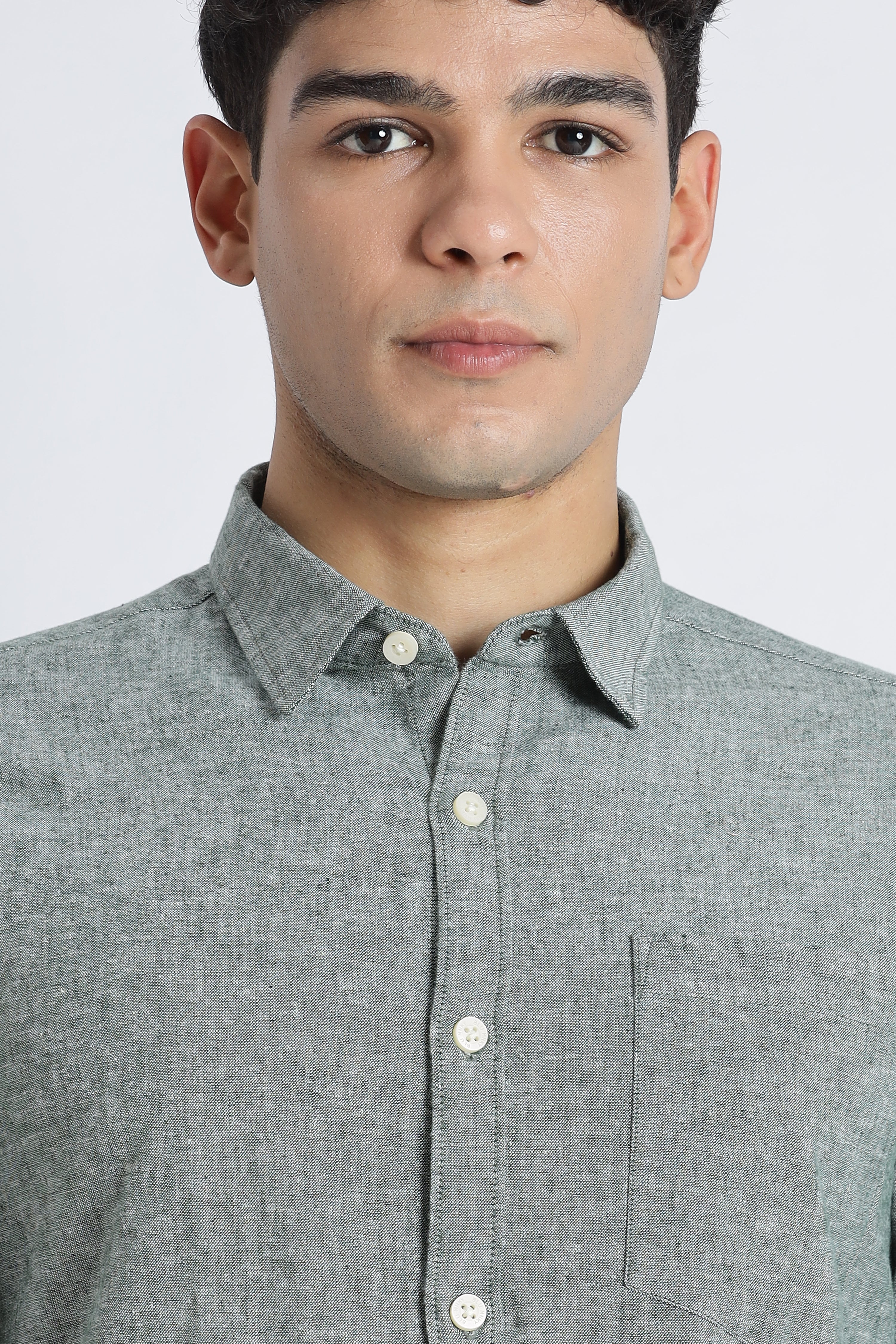 Men Linen Solid Casual Shirt