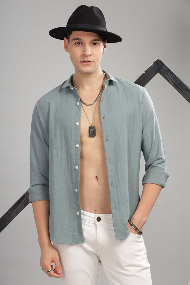 Men Pale Blue Slim Fit Shirt