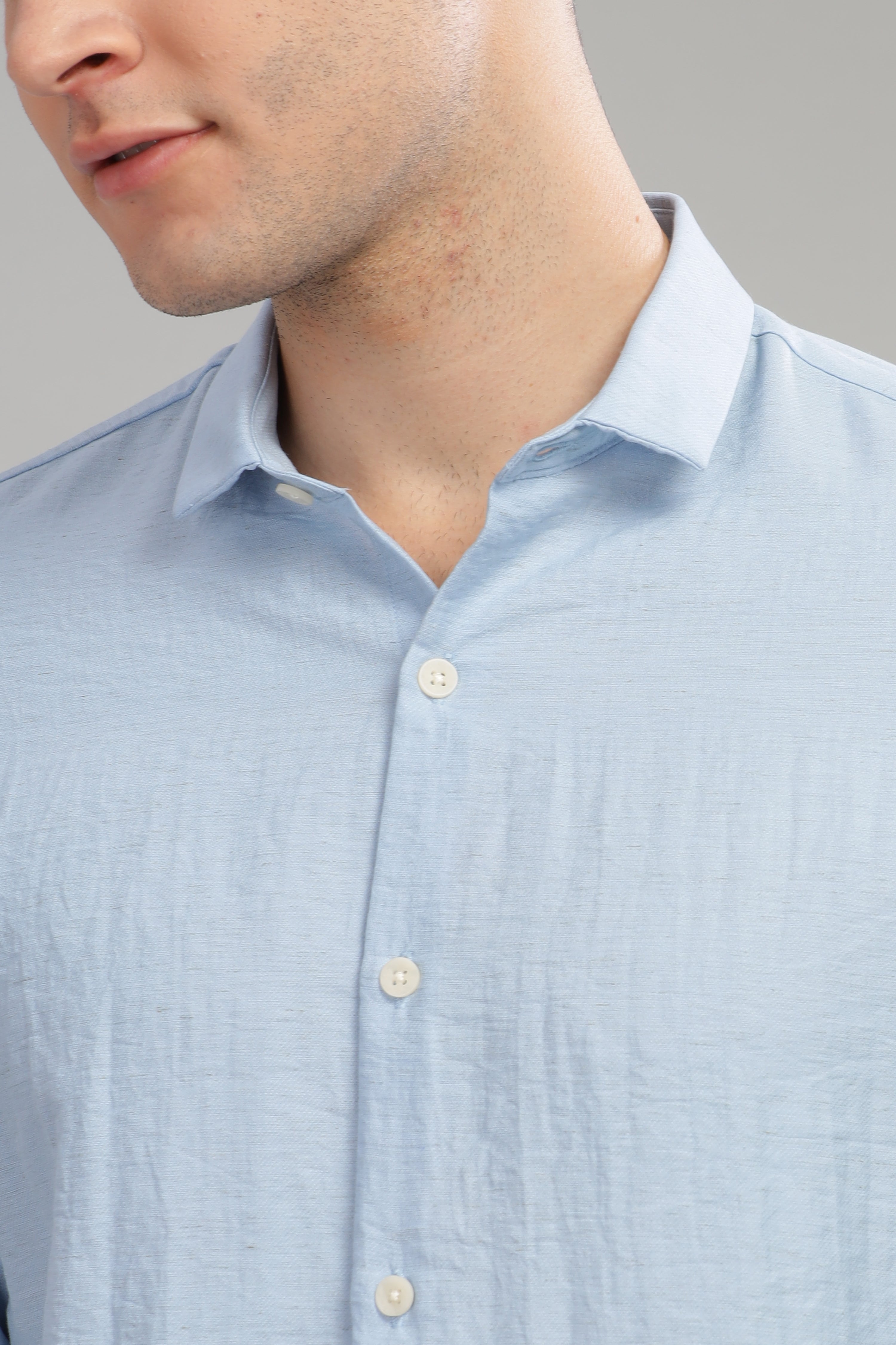 Men Sky Blue Slim Fit Shirt