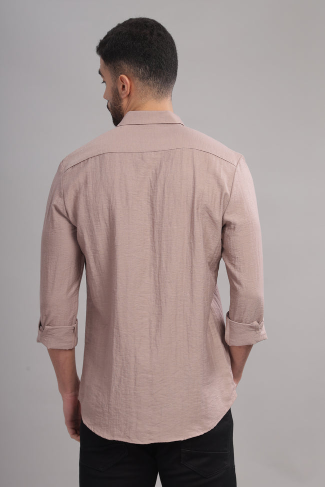 Men Marble Pink Slim Fit Shirt