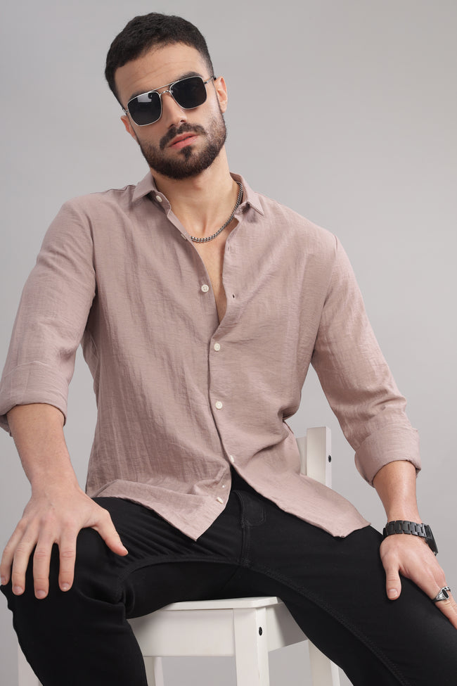 Men Marble Pink Slim Fit Shirt