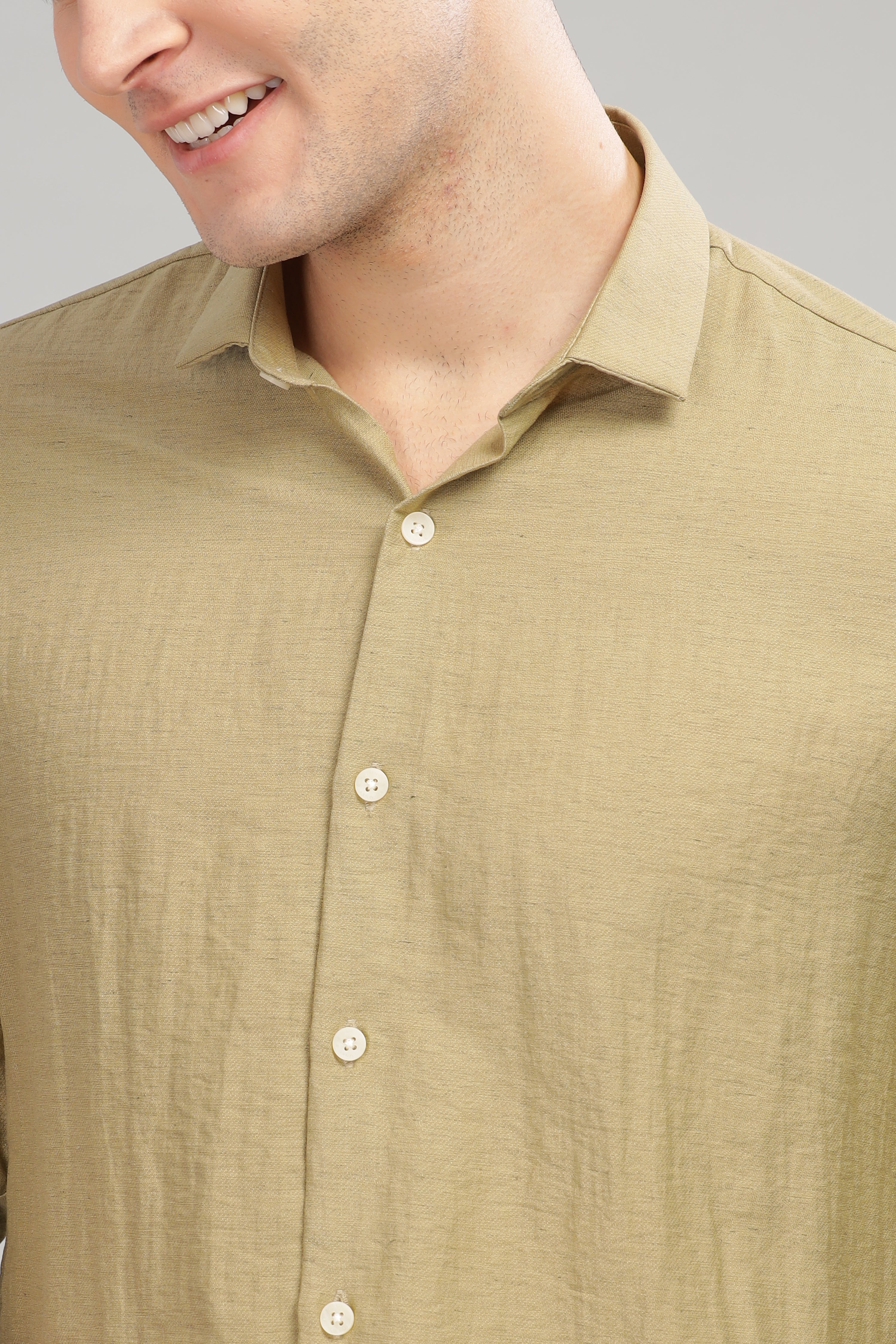 Men Olive Slim Fit Shirt