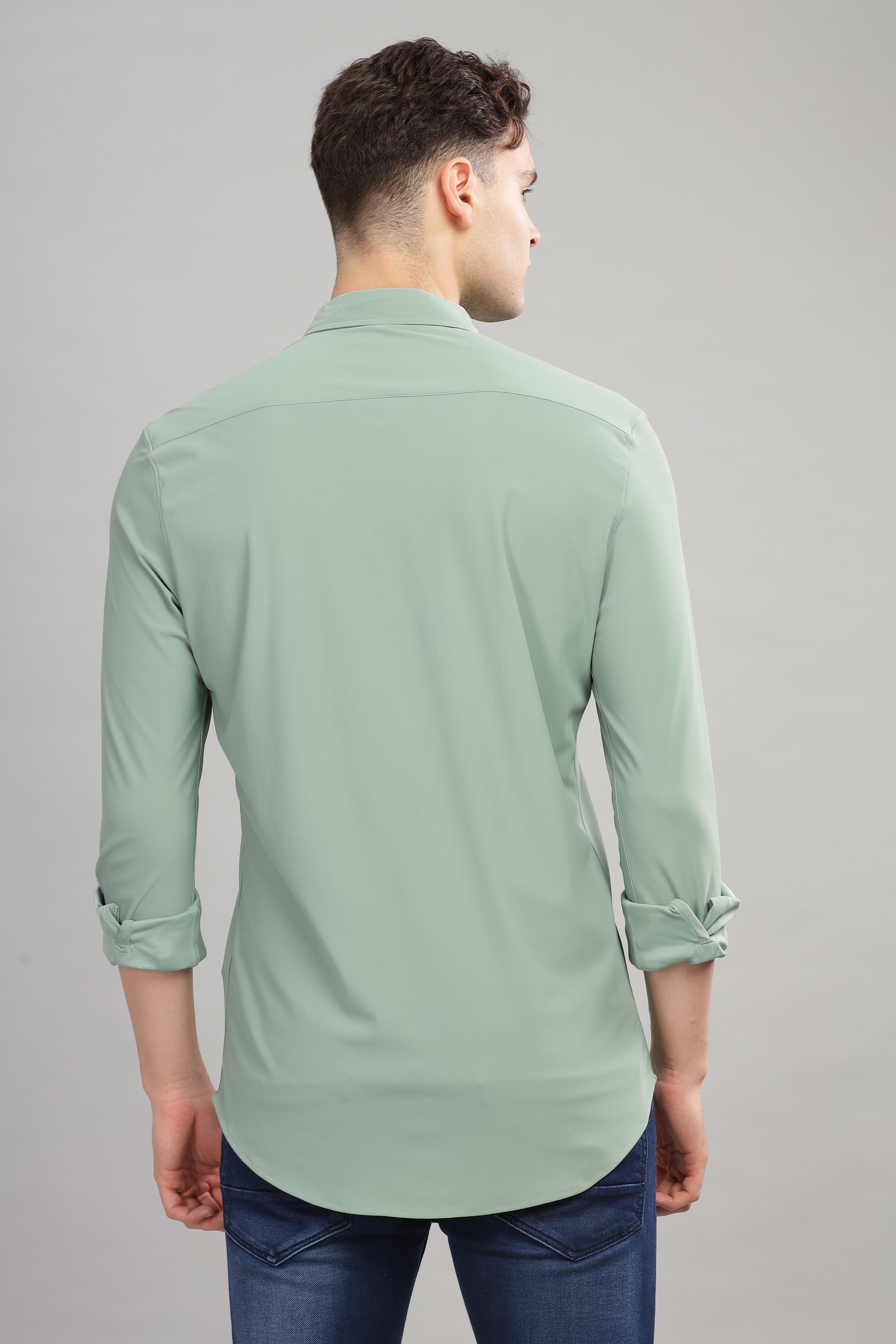 Men Green Slim Fit Shirt