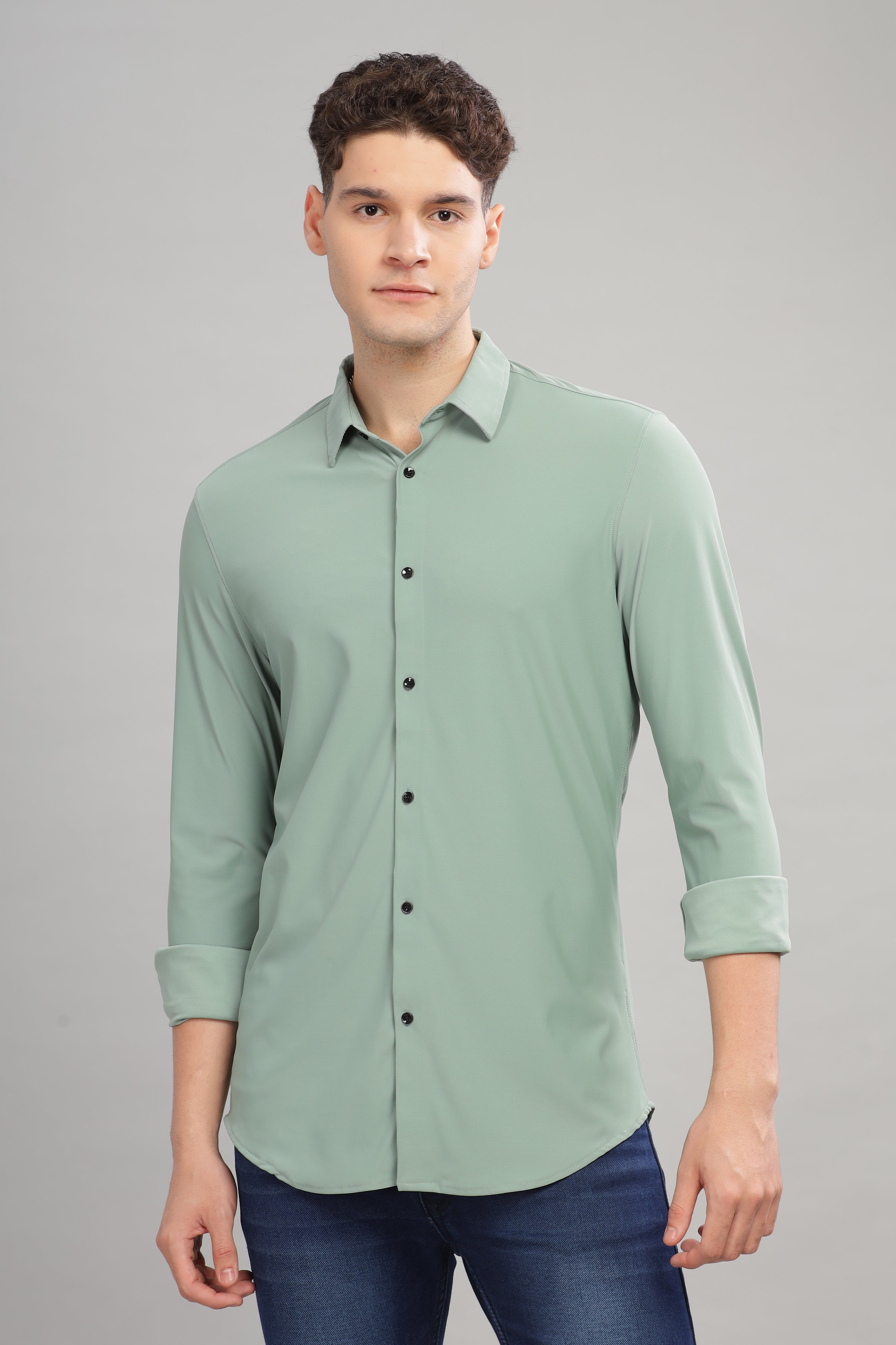 Men Green Slim Fit Shirt