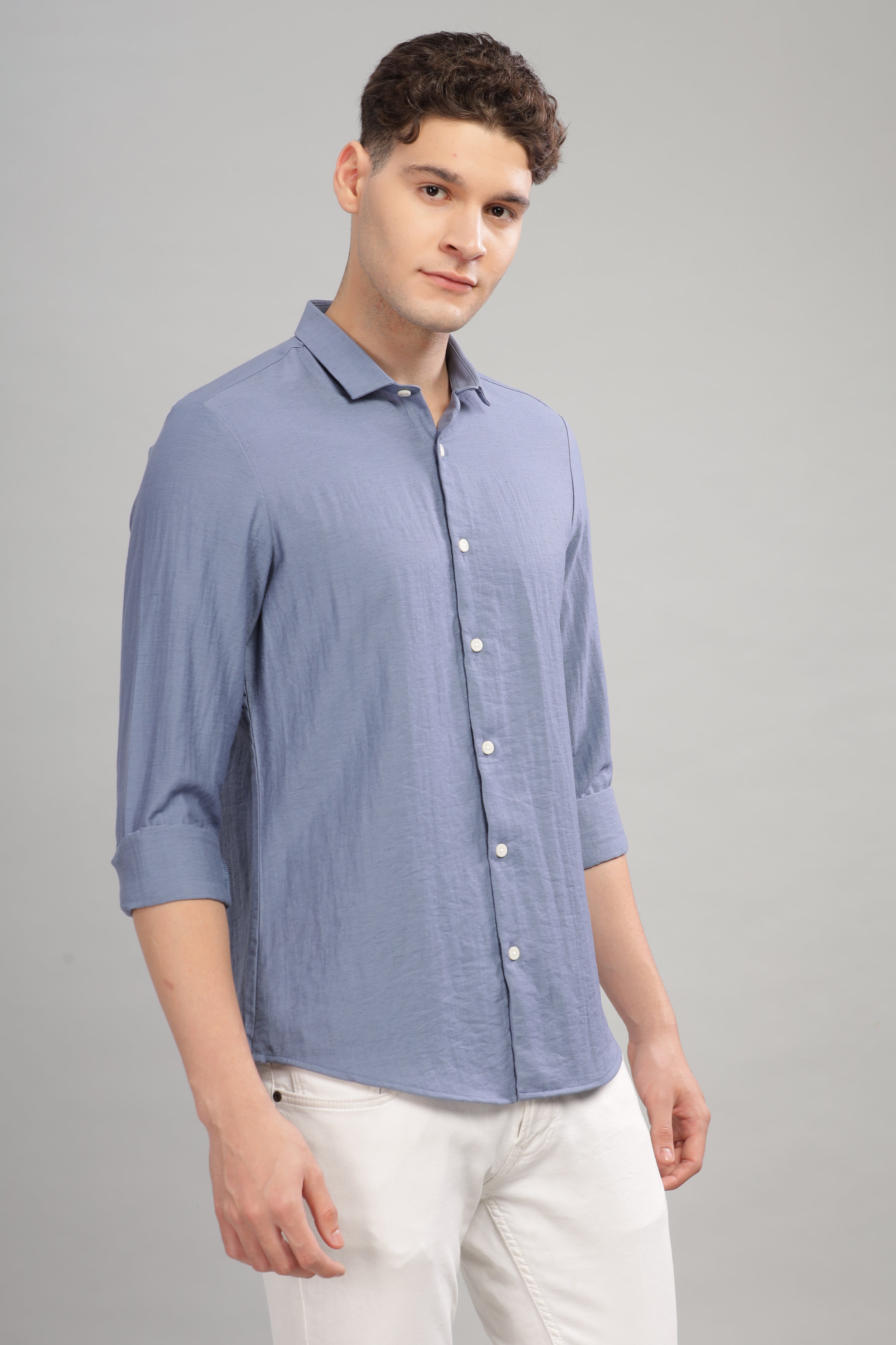 Men Blue Slim Fit Shirt