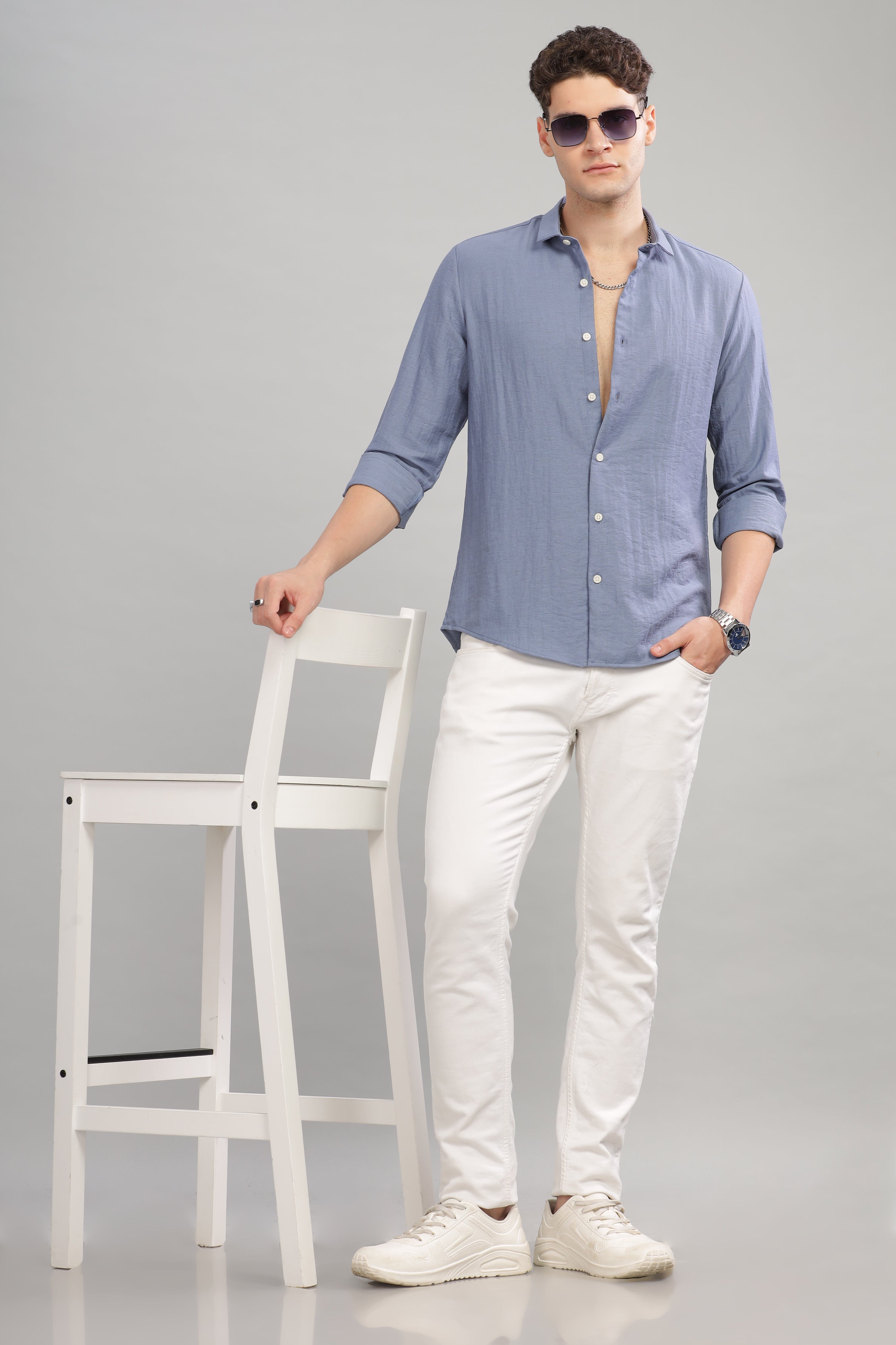 Men Blue Slim Fit Shirt