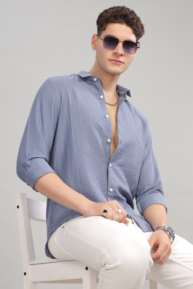 Men Blue Slim Fit Shirt