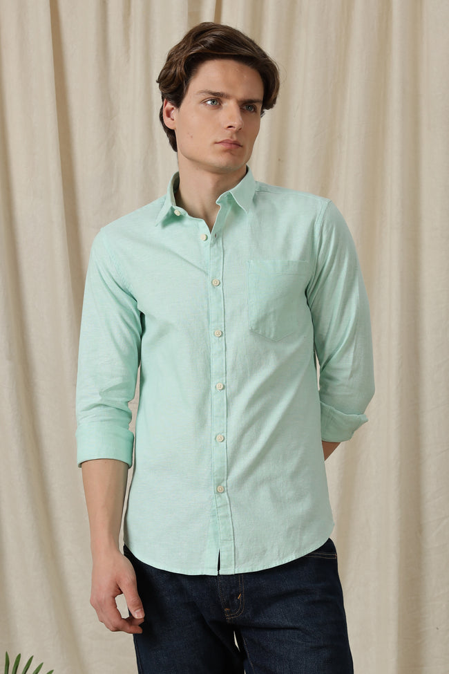 Men Linen Solid Casual Shirt