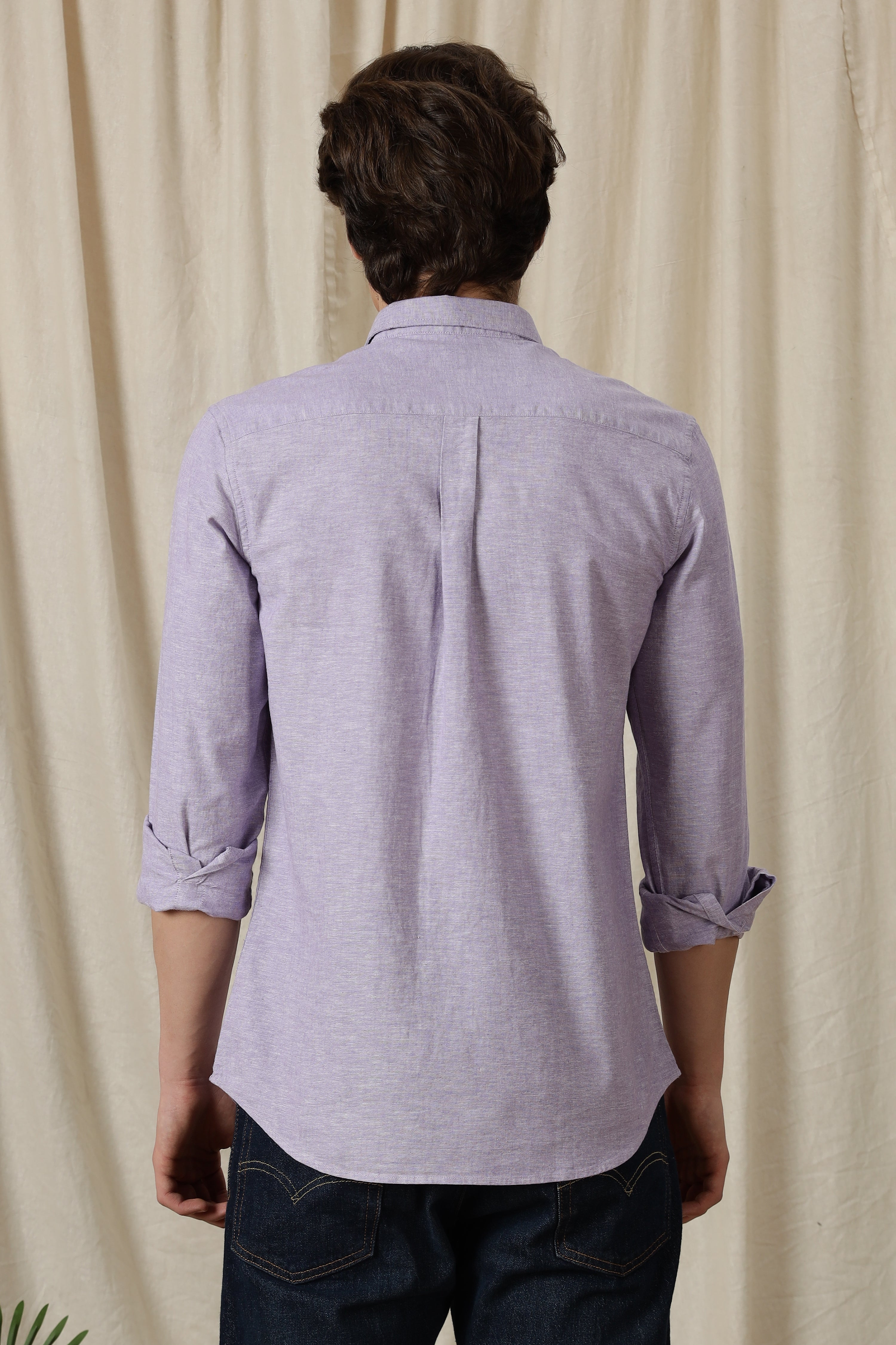 Men Linen Solid Casual Shirt