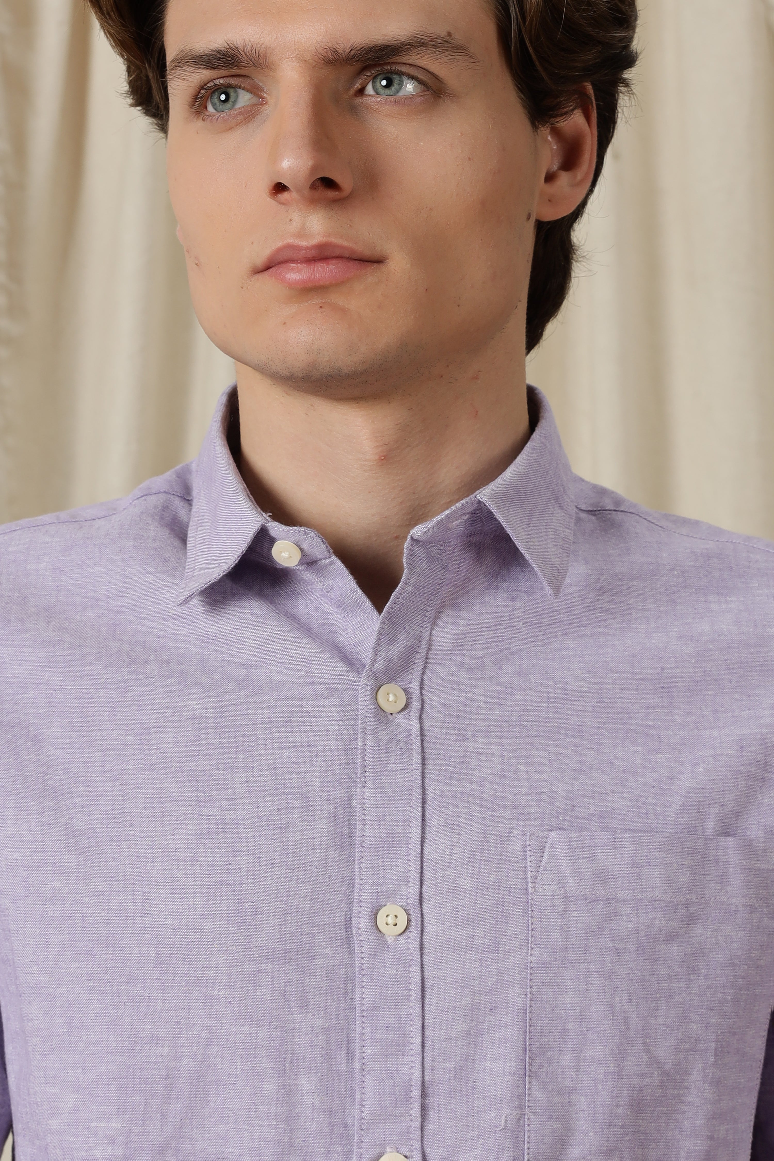 Men Linen Solid Casual Shirt