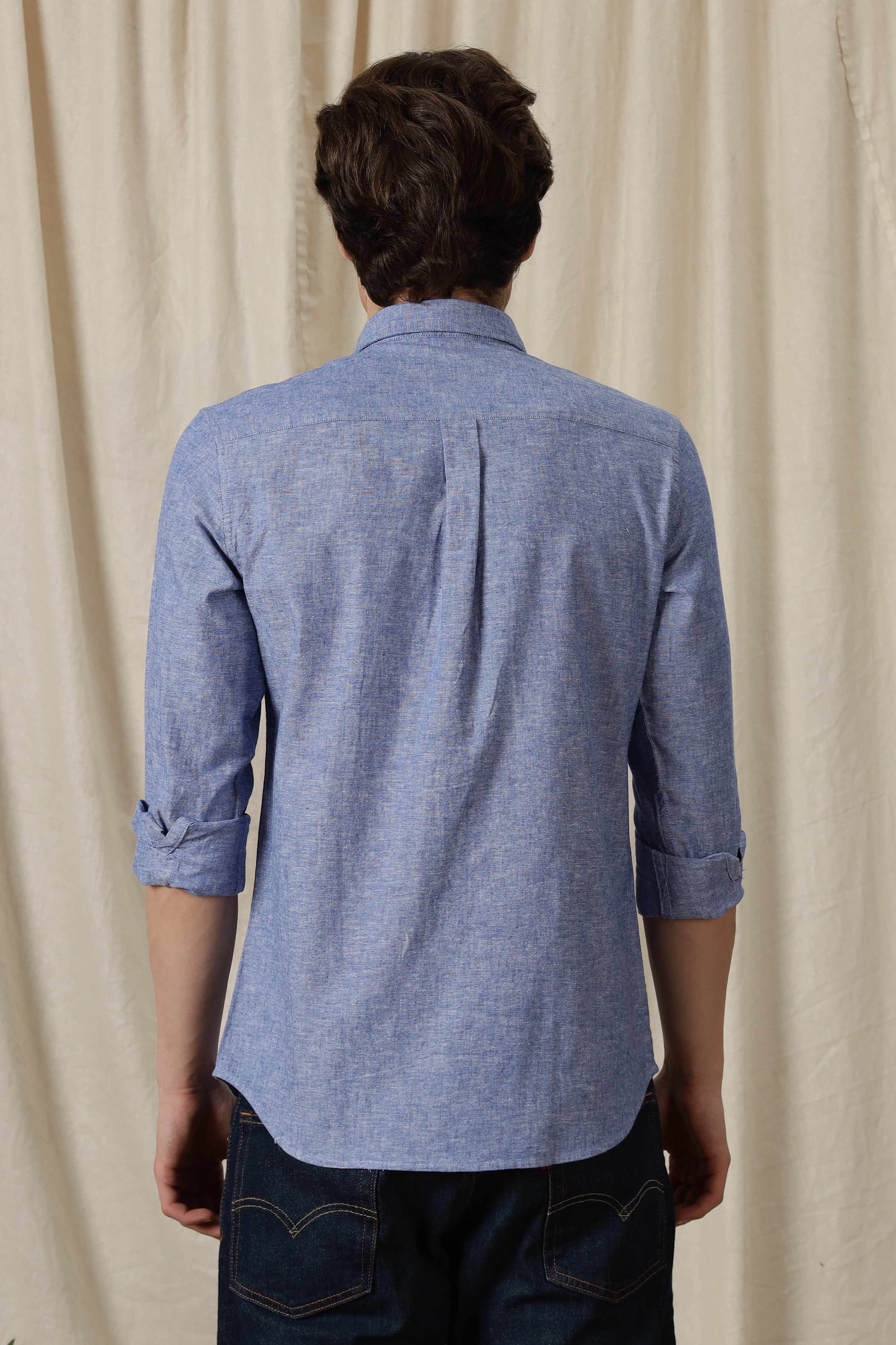 Men Linen Solid Casual Shirt
