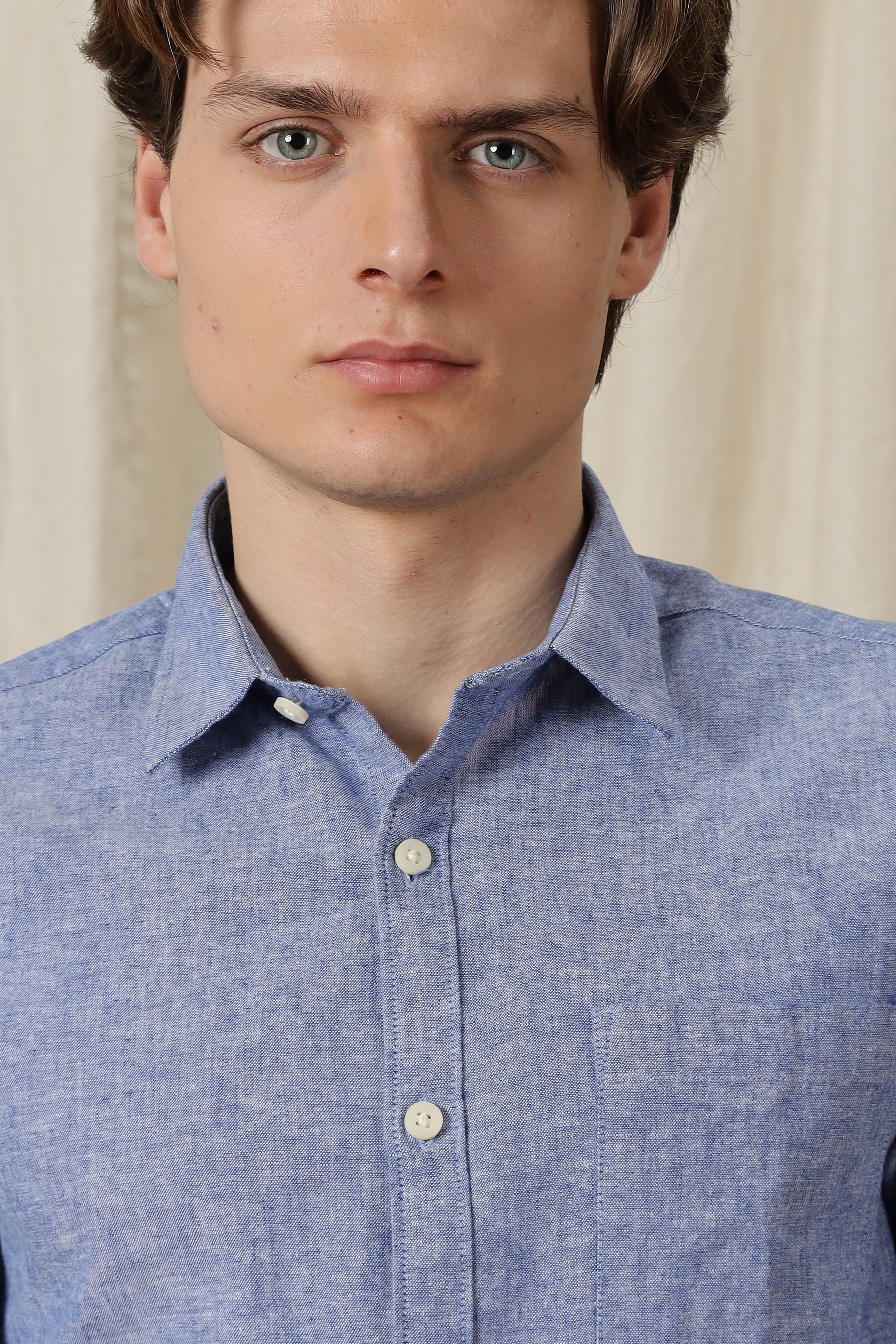 Men Linen Solid Casual Shirt