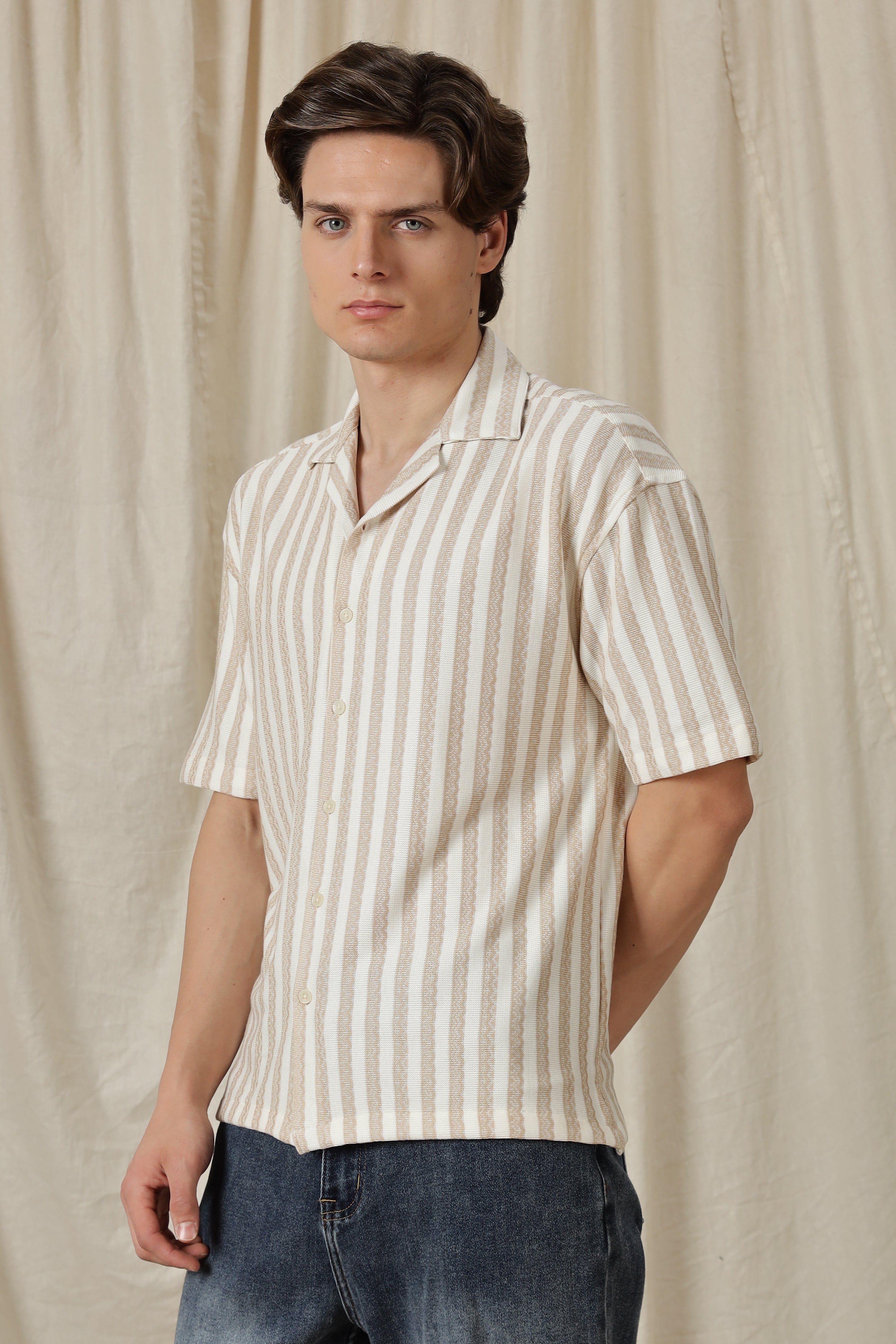 Men Loose Fit Textured Casual Shirt