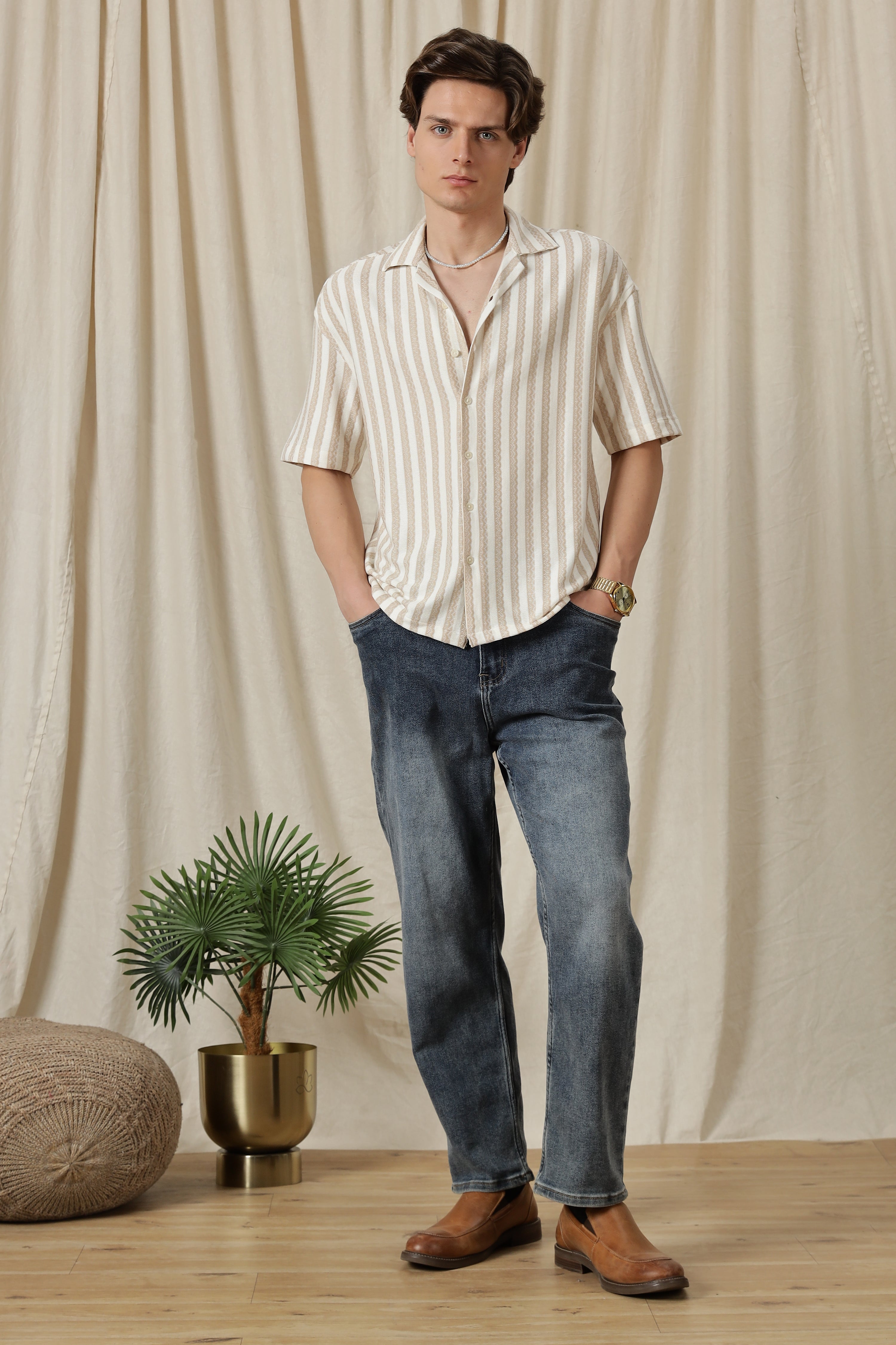 Men Loose Fit Textured Casual Shirt