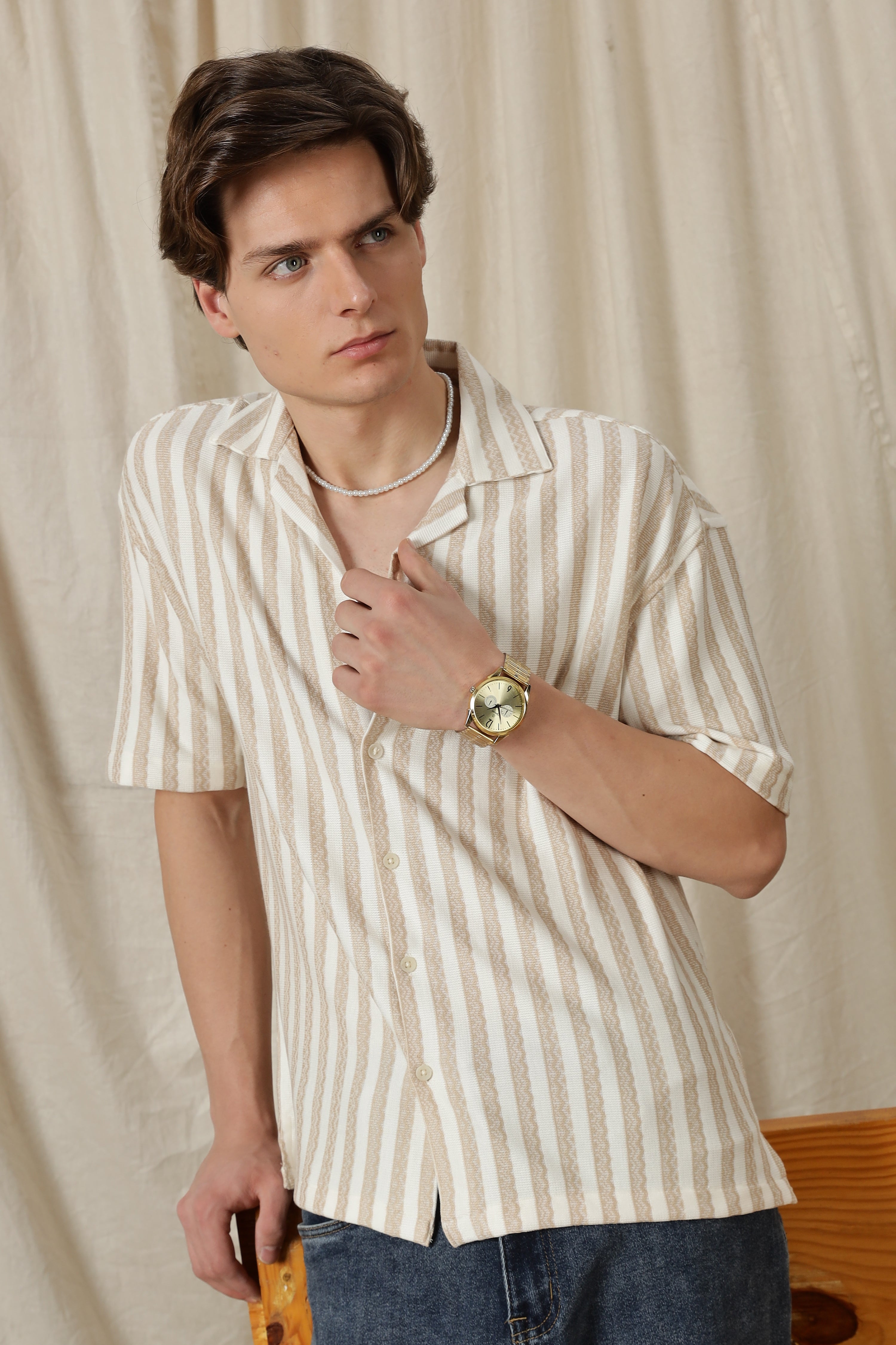 Men Loose Fit Textured Casual Shirt