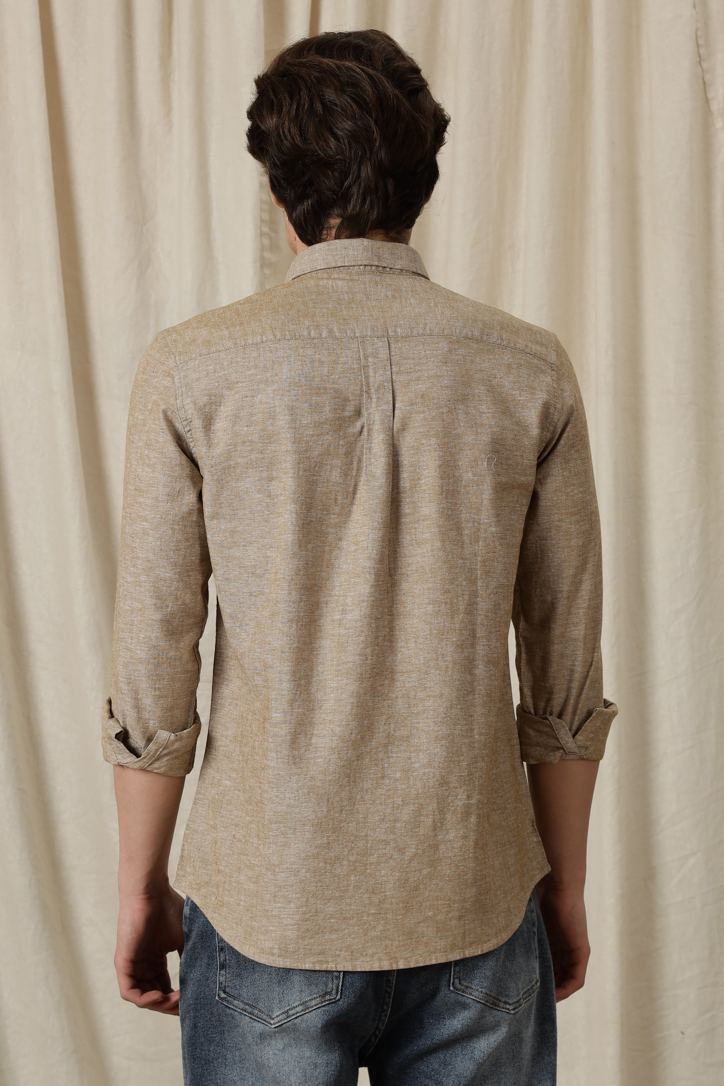 Men Linen Solid Casual Shirt