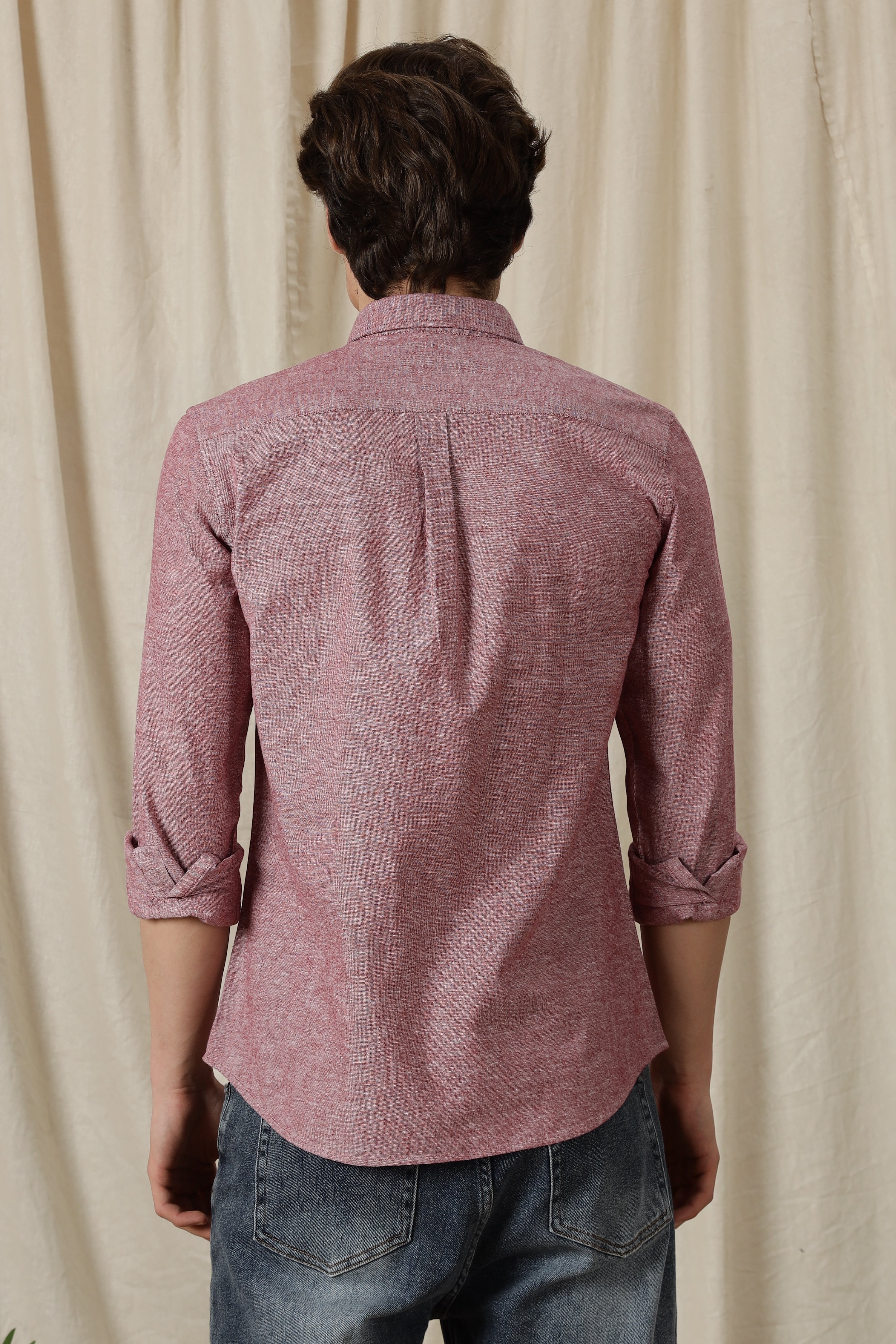 Men Linen Solid Casual Shirt