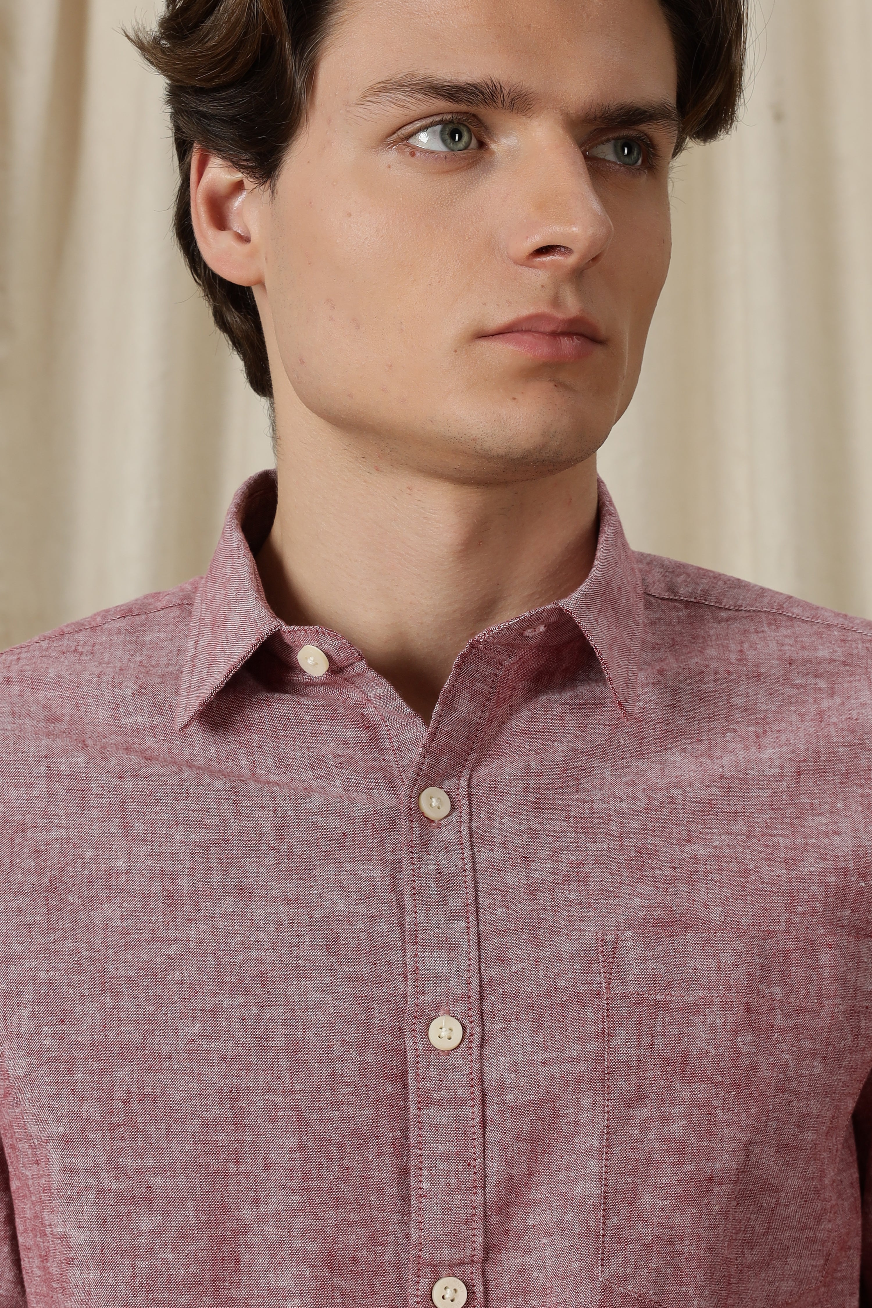 Men Linen Solid Casual Shirt