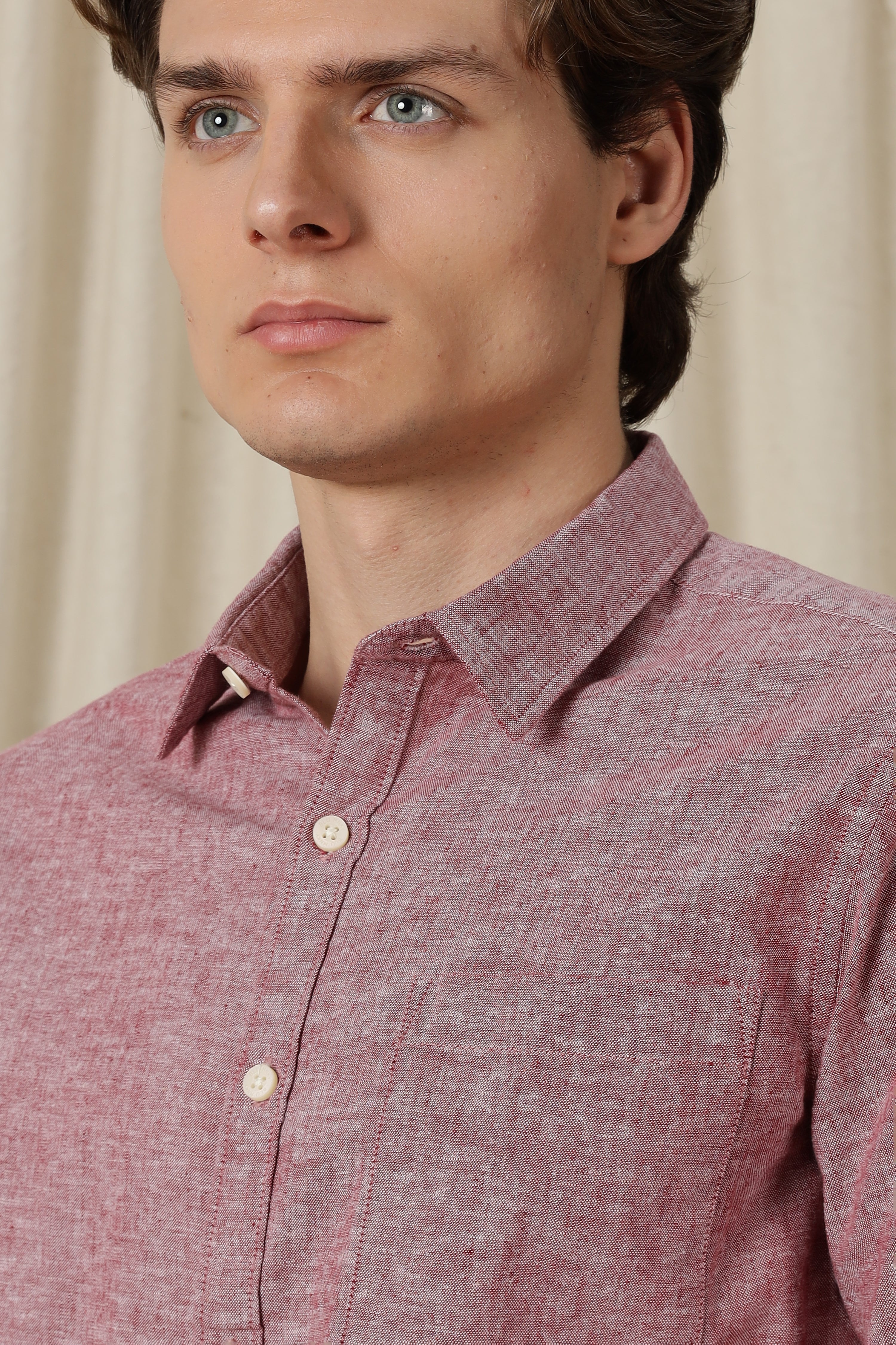 Men Linen Solid Casual Shirt