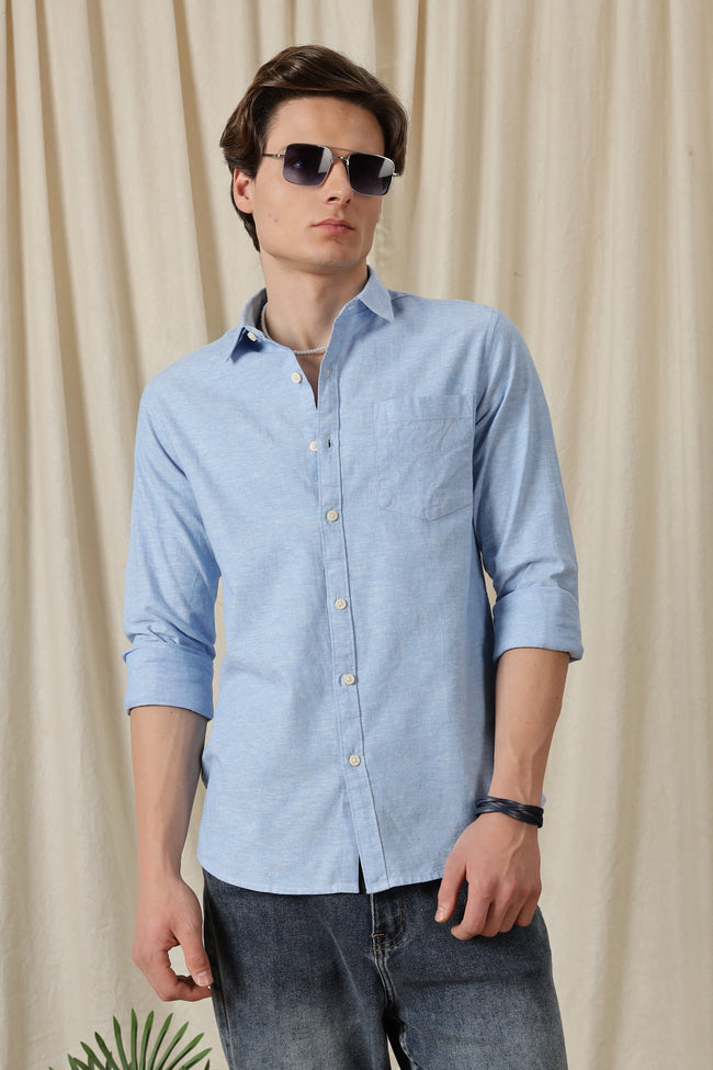 Men Linen Solid Casual Shirt