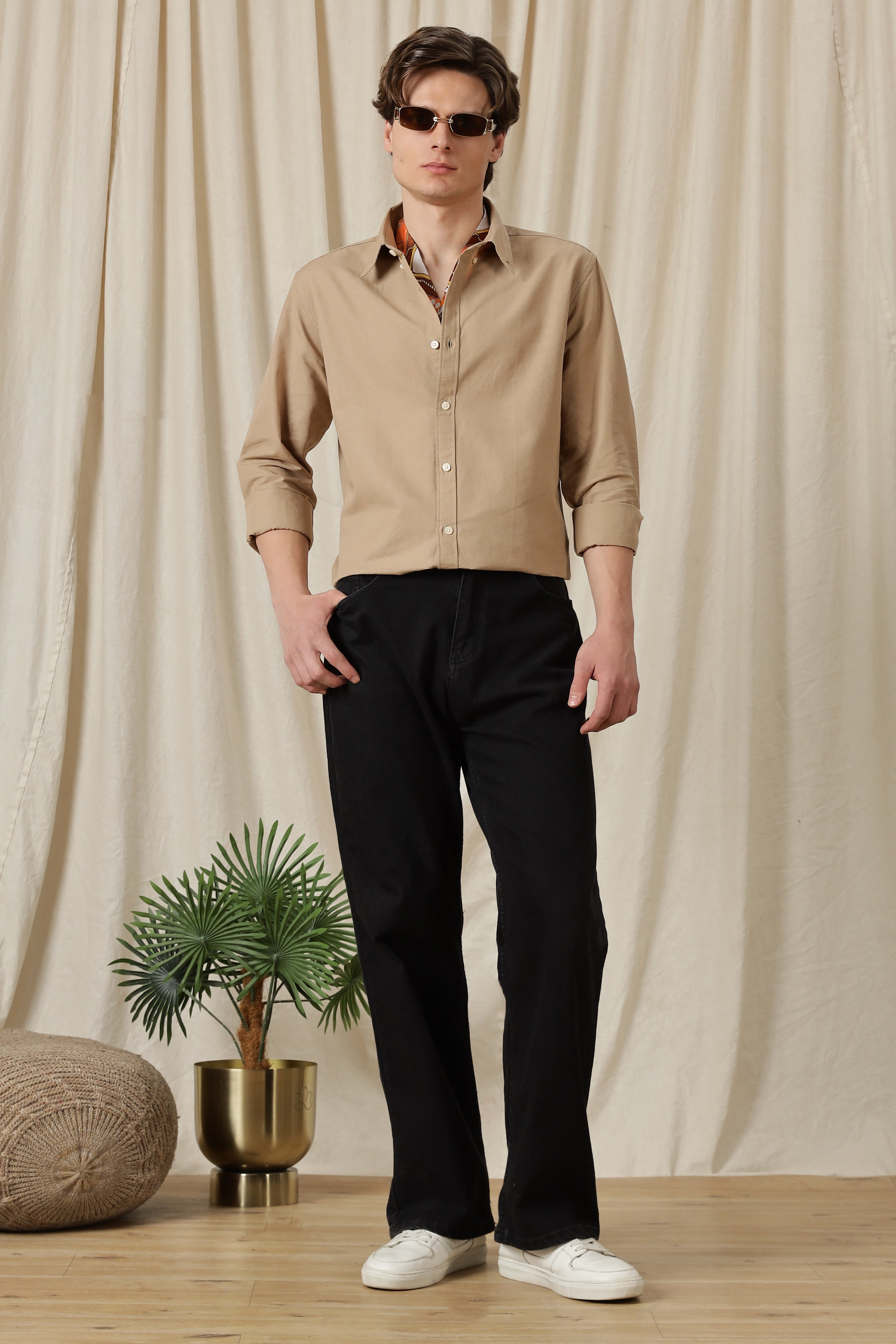 Men Classic Button-Down Solid Casual Shirt