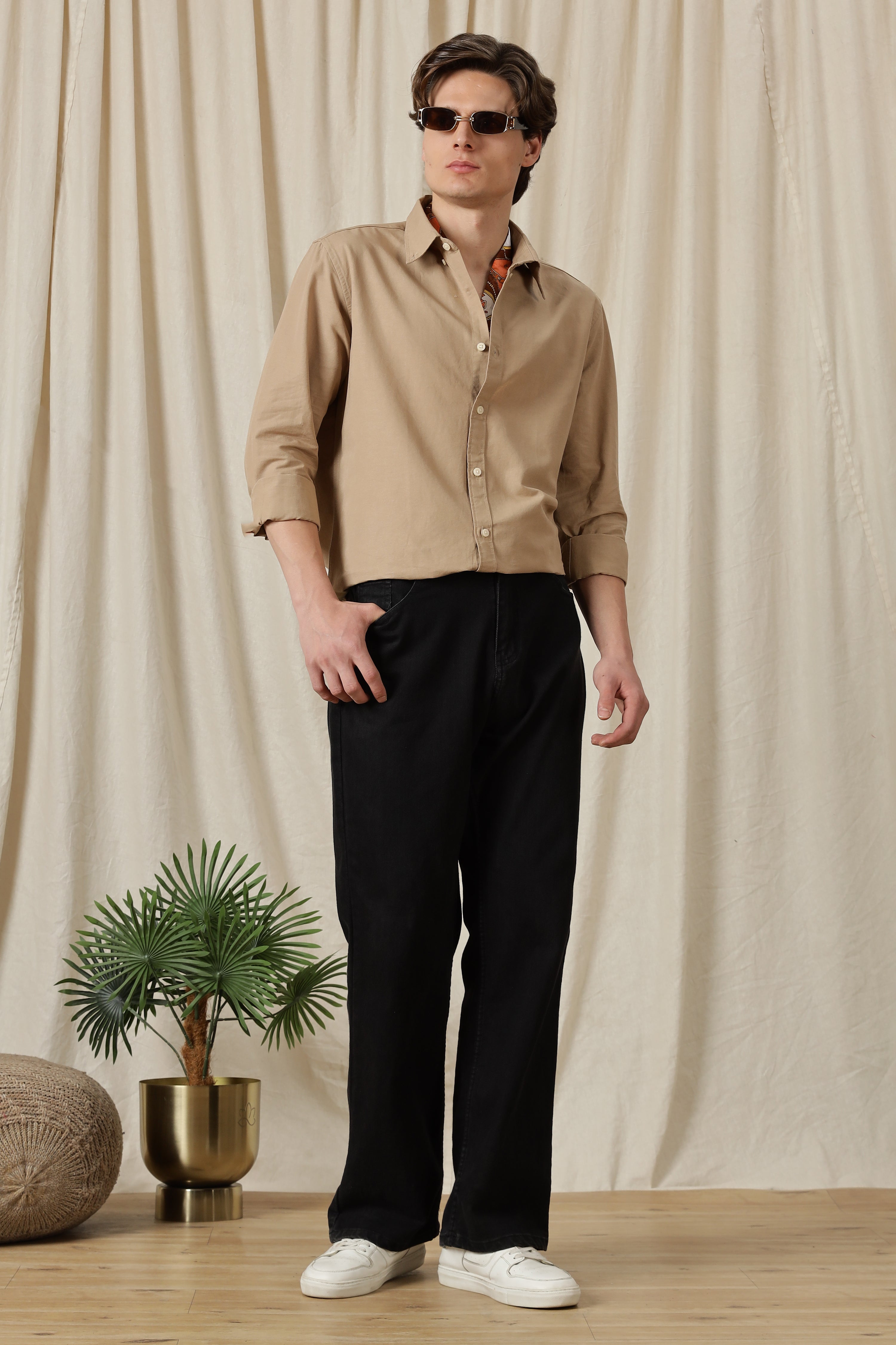 Men Classic Button-Down Solid Casual Shirt