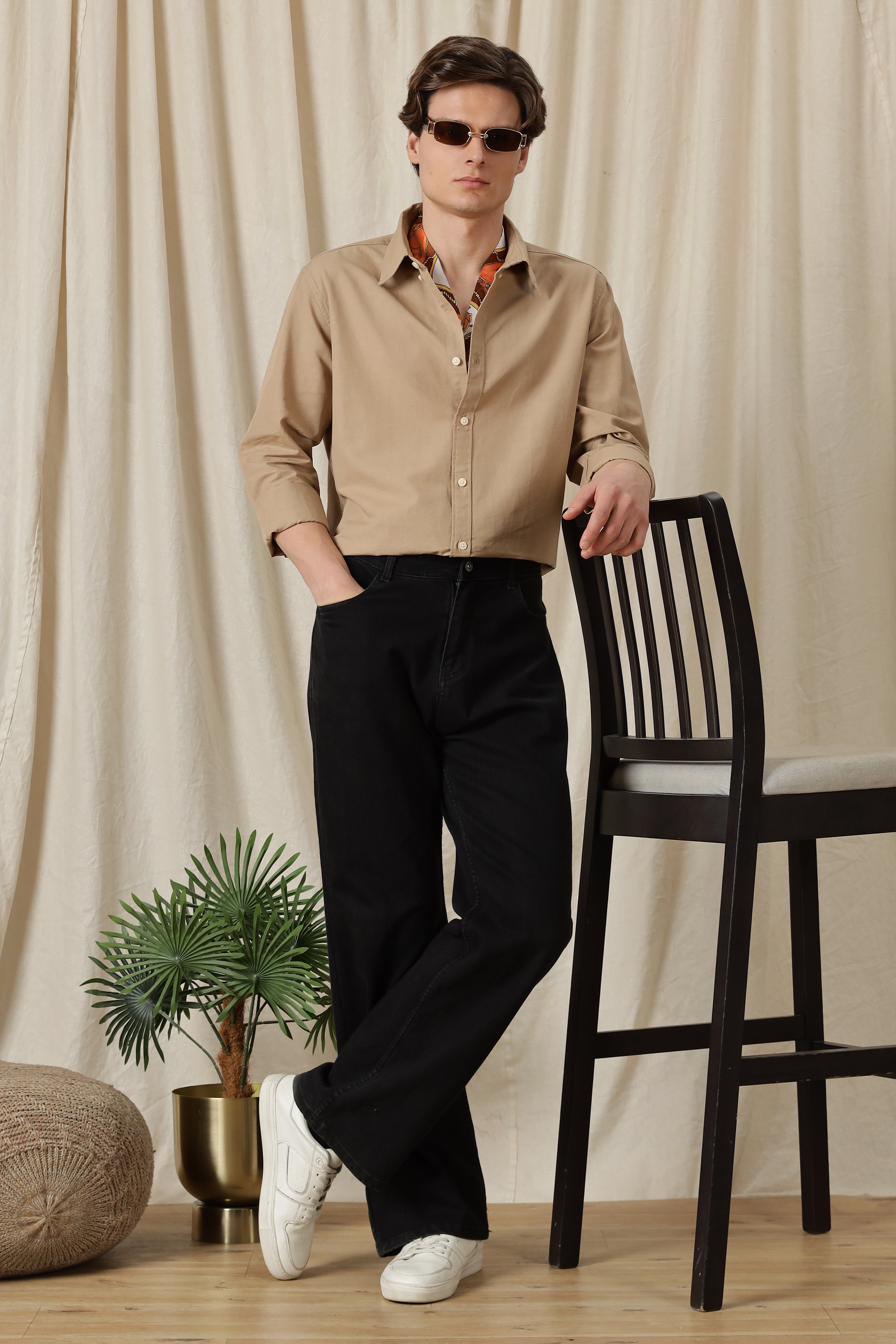 Men Classic Button-Down Solid Casual Shirt