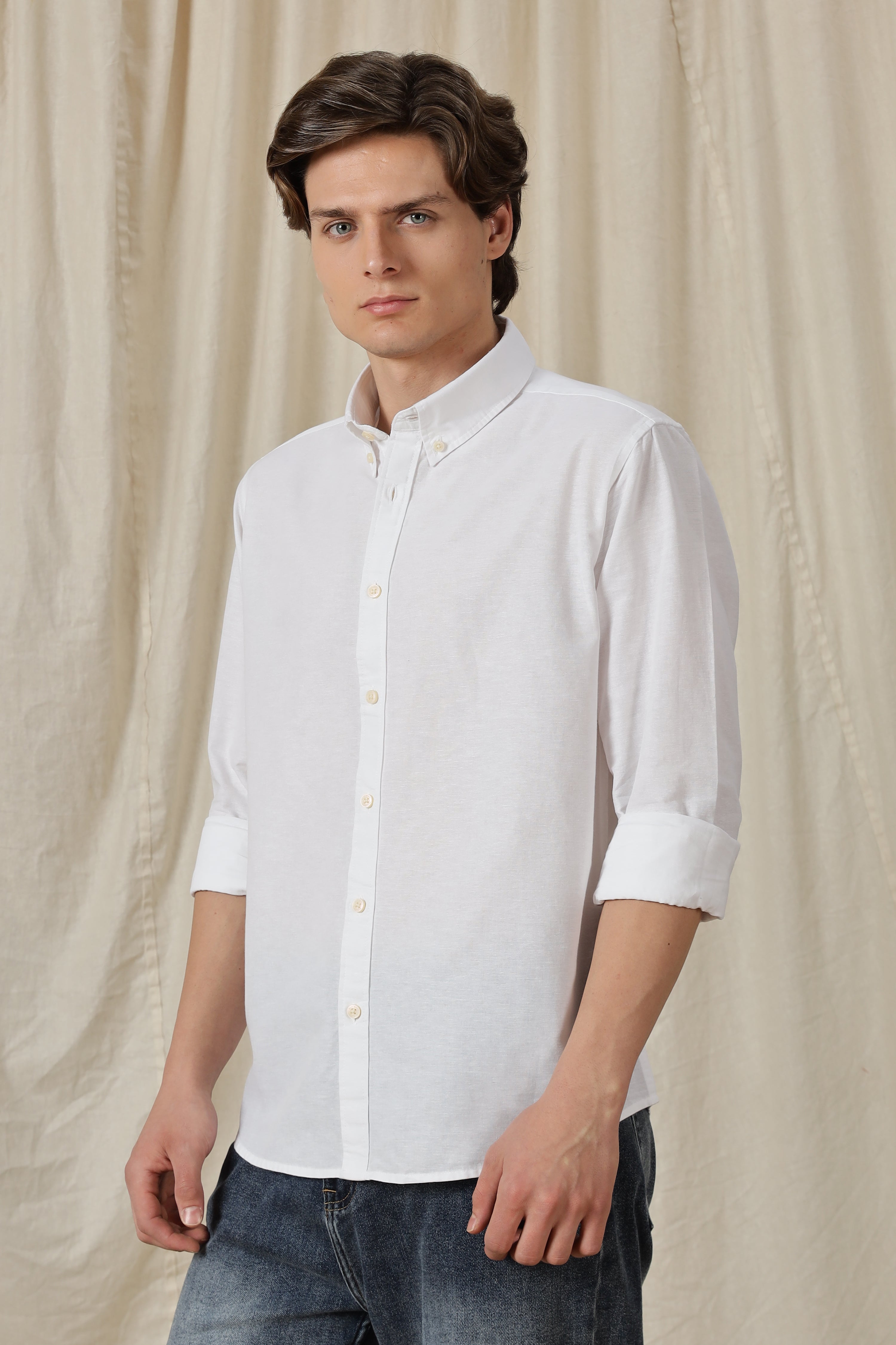 Men Classic Button-Down Solid Casual Shirt
