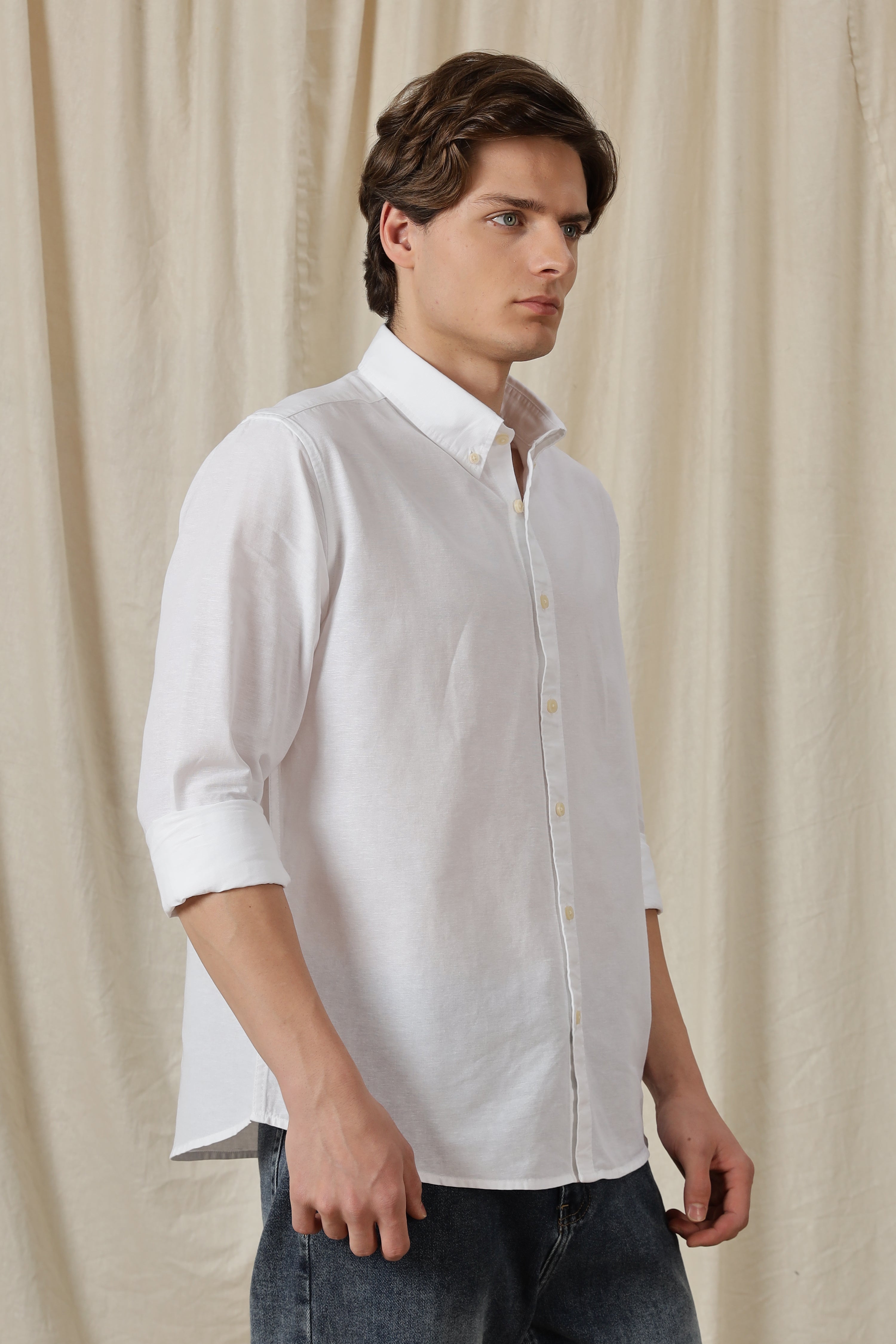 Men Classic Button-Down Solid Casual Shirt