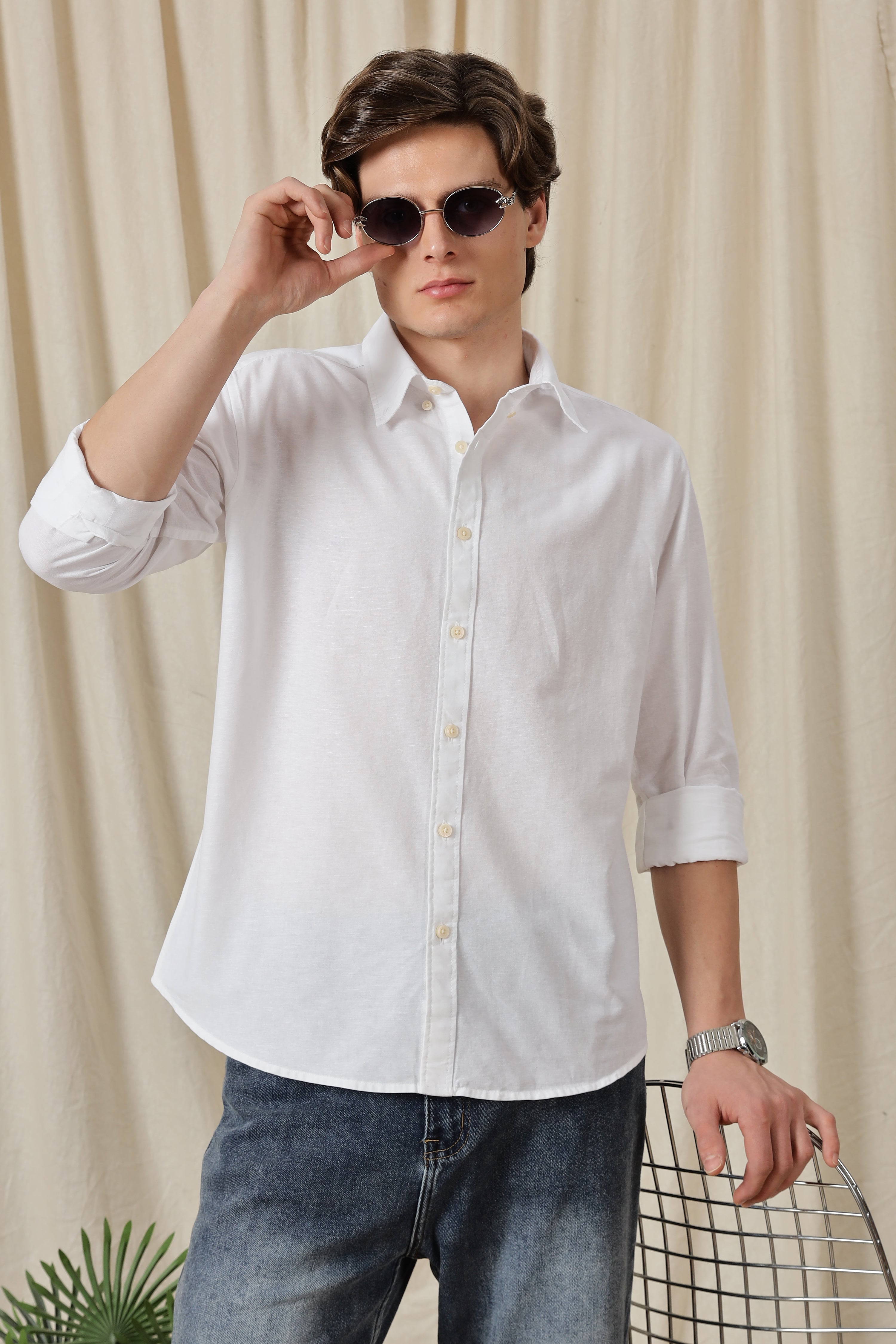 Men Classic Button-Down Solid Casual Shirt