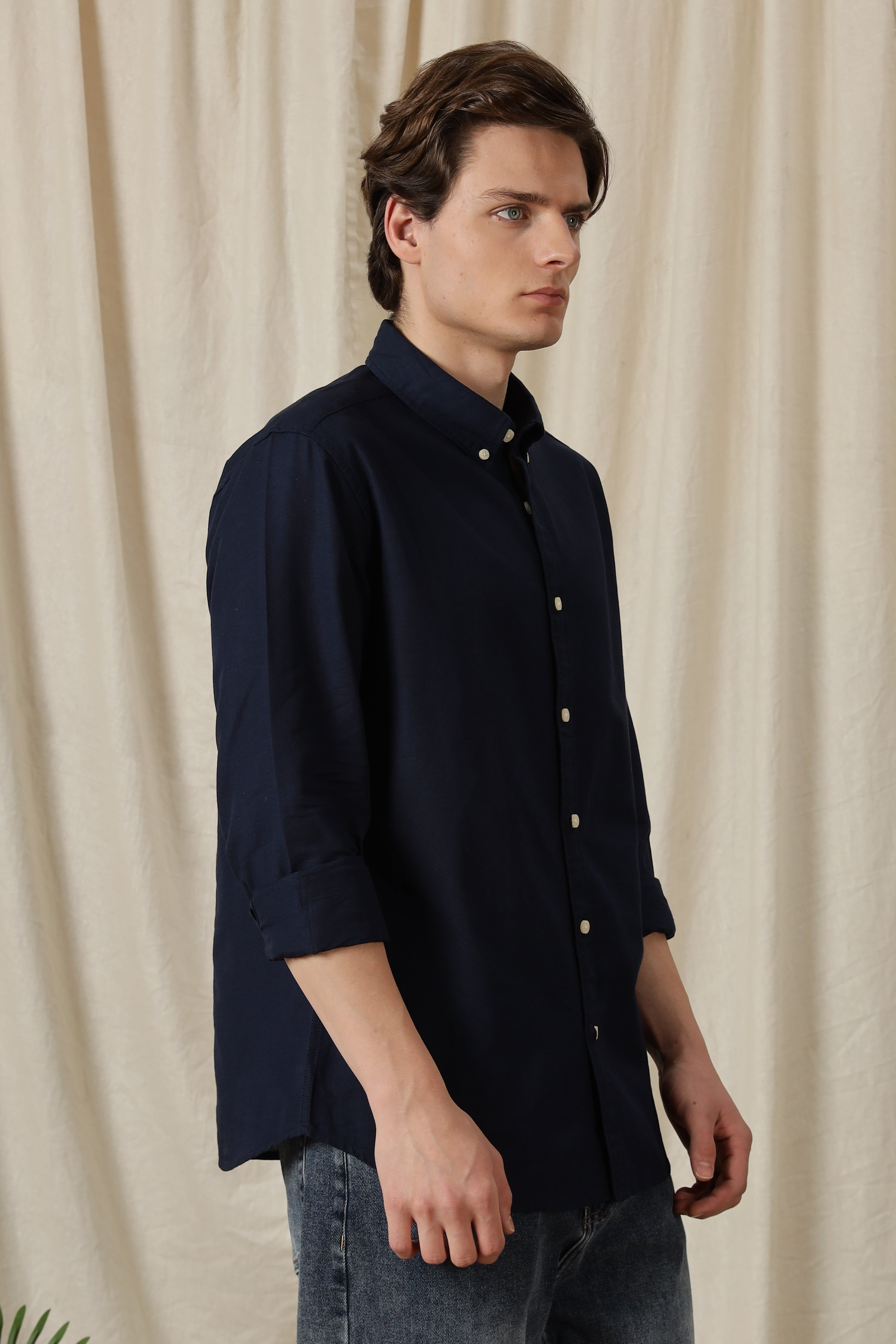 Men Classic Button-Down Solid Casual Shirt