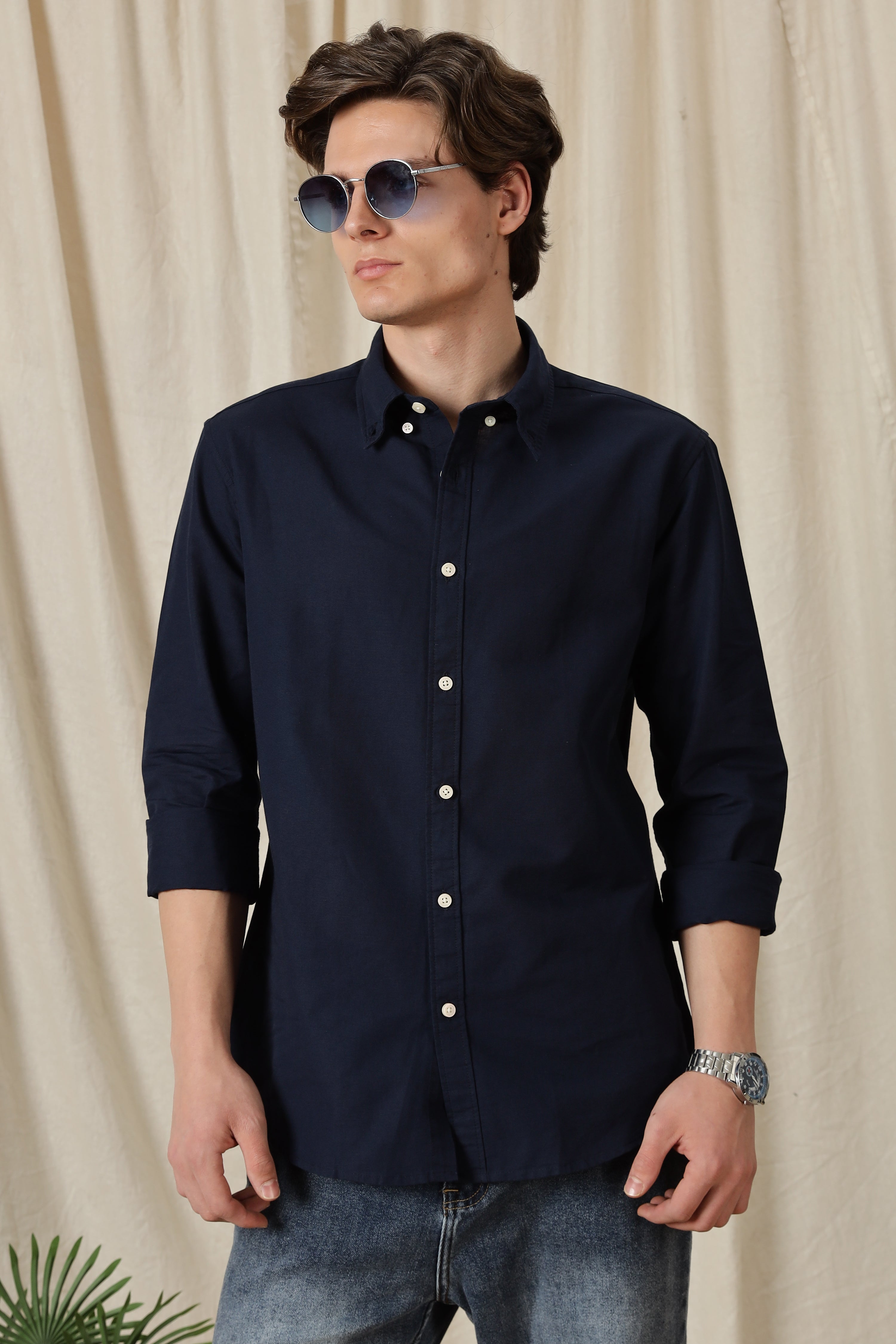 Men Classic Button-Down Solid Casual Shirt