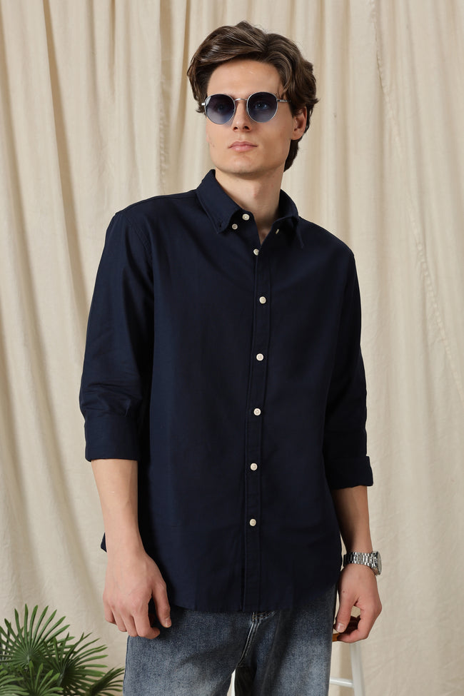 Men Classic Button-Down Solid Casual Shirt