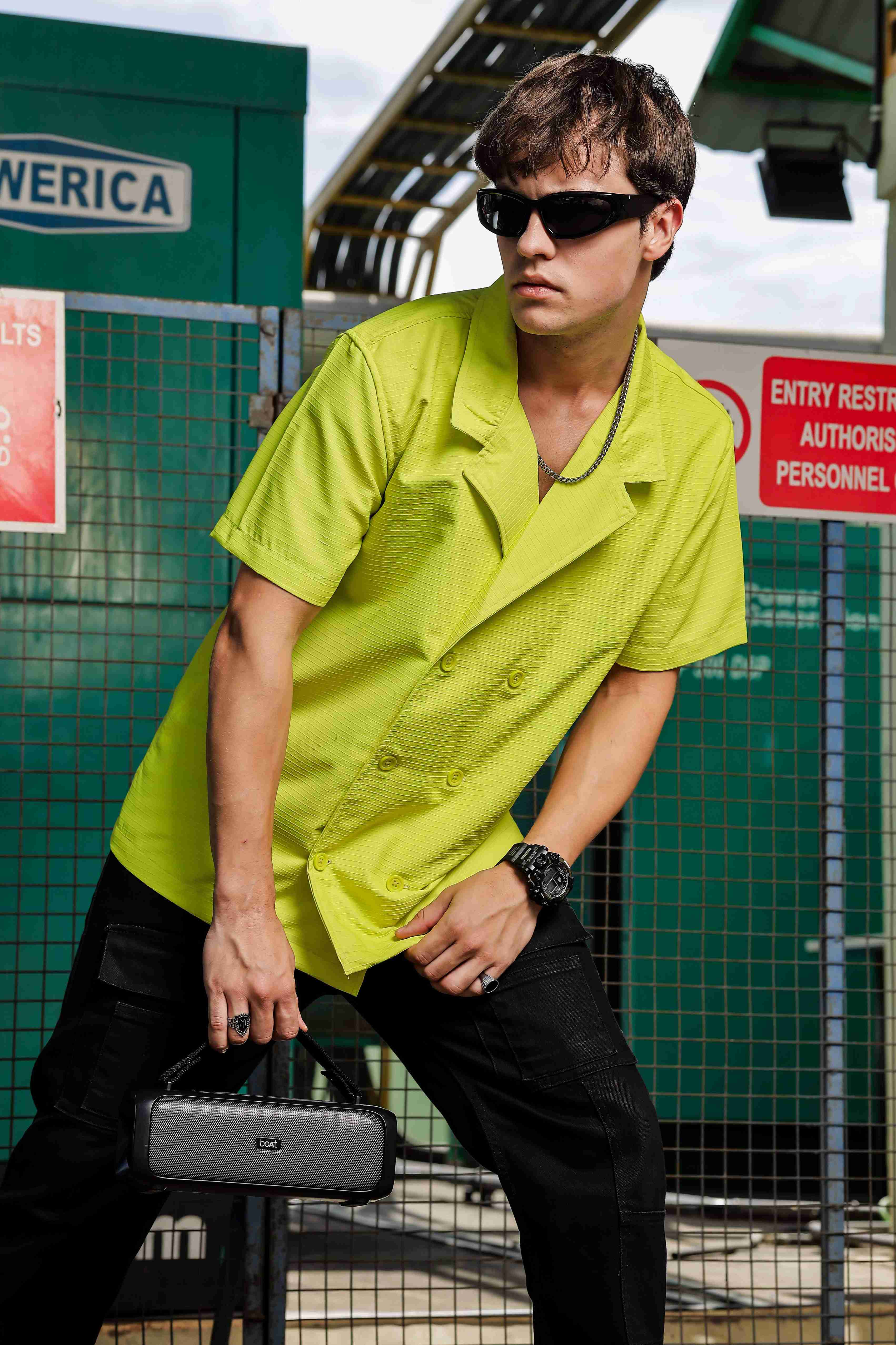 Men Green Korean Shirt