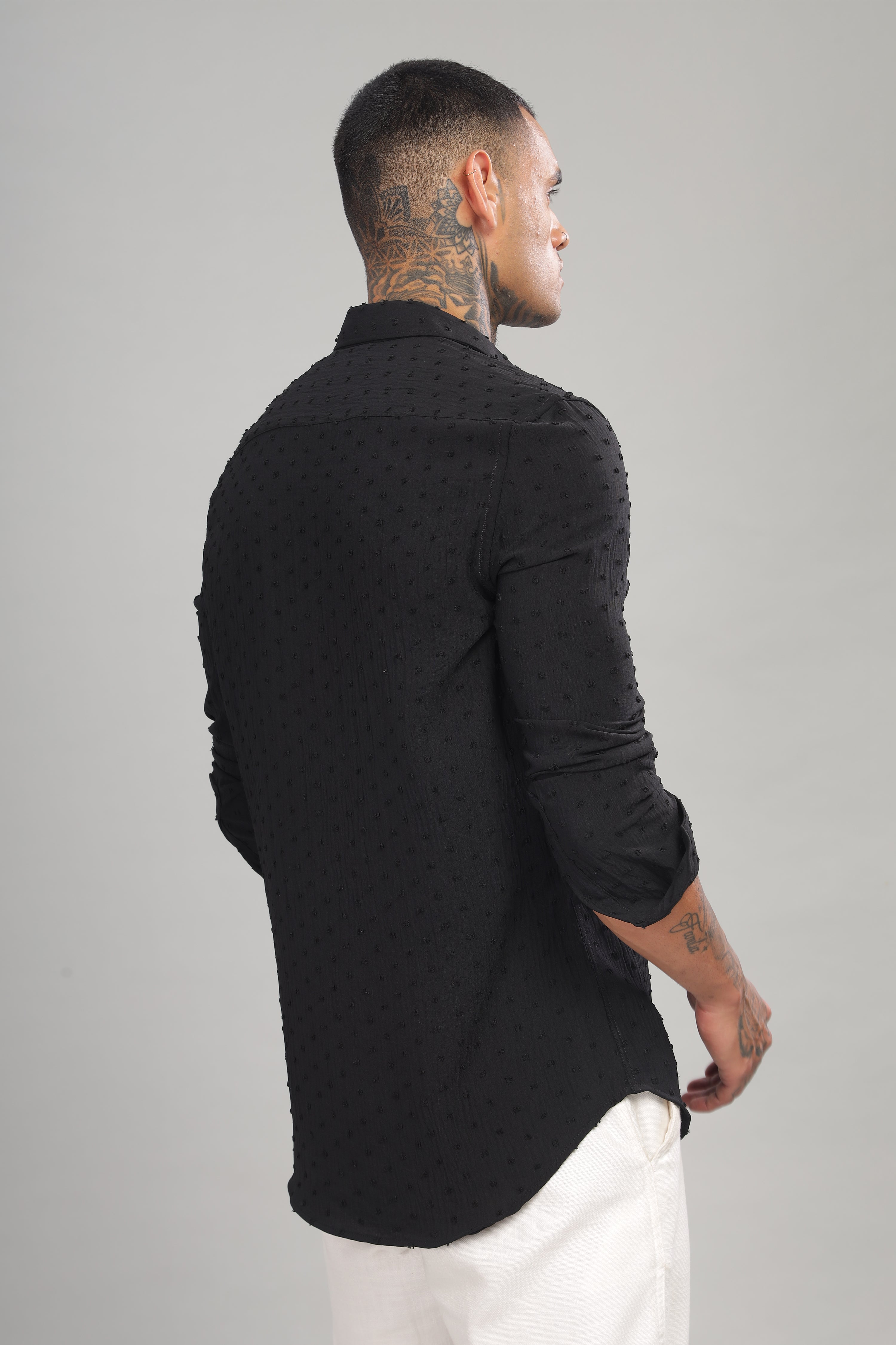 Men Black Slim Fit Shirt