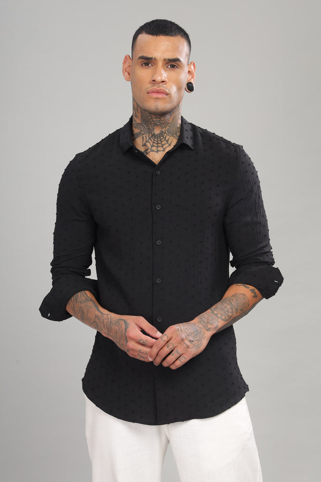 Men Black Slim Fit Shirt