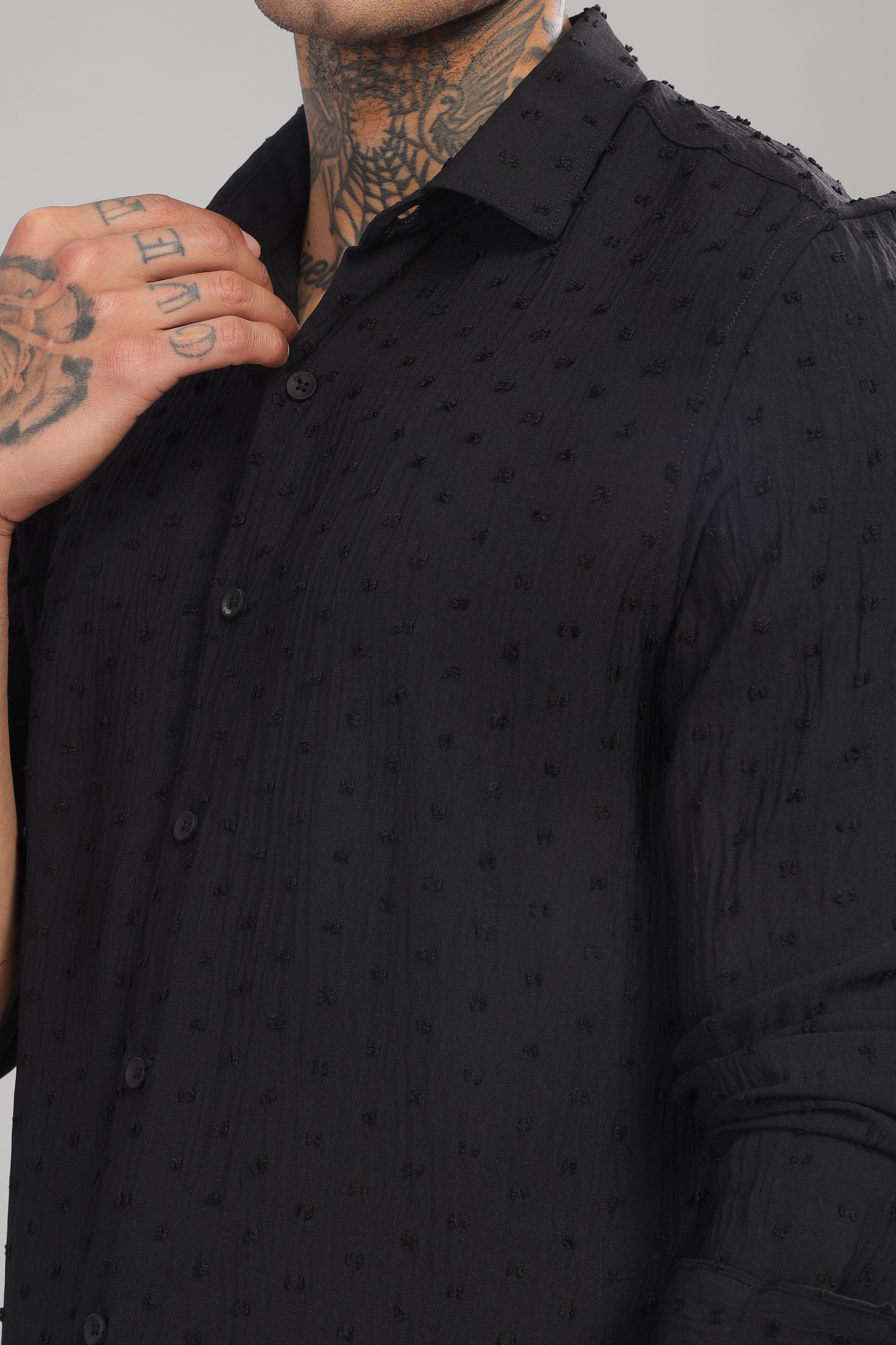 Men Black Slim Fit Shirt