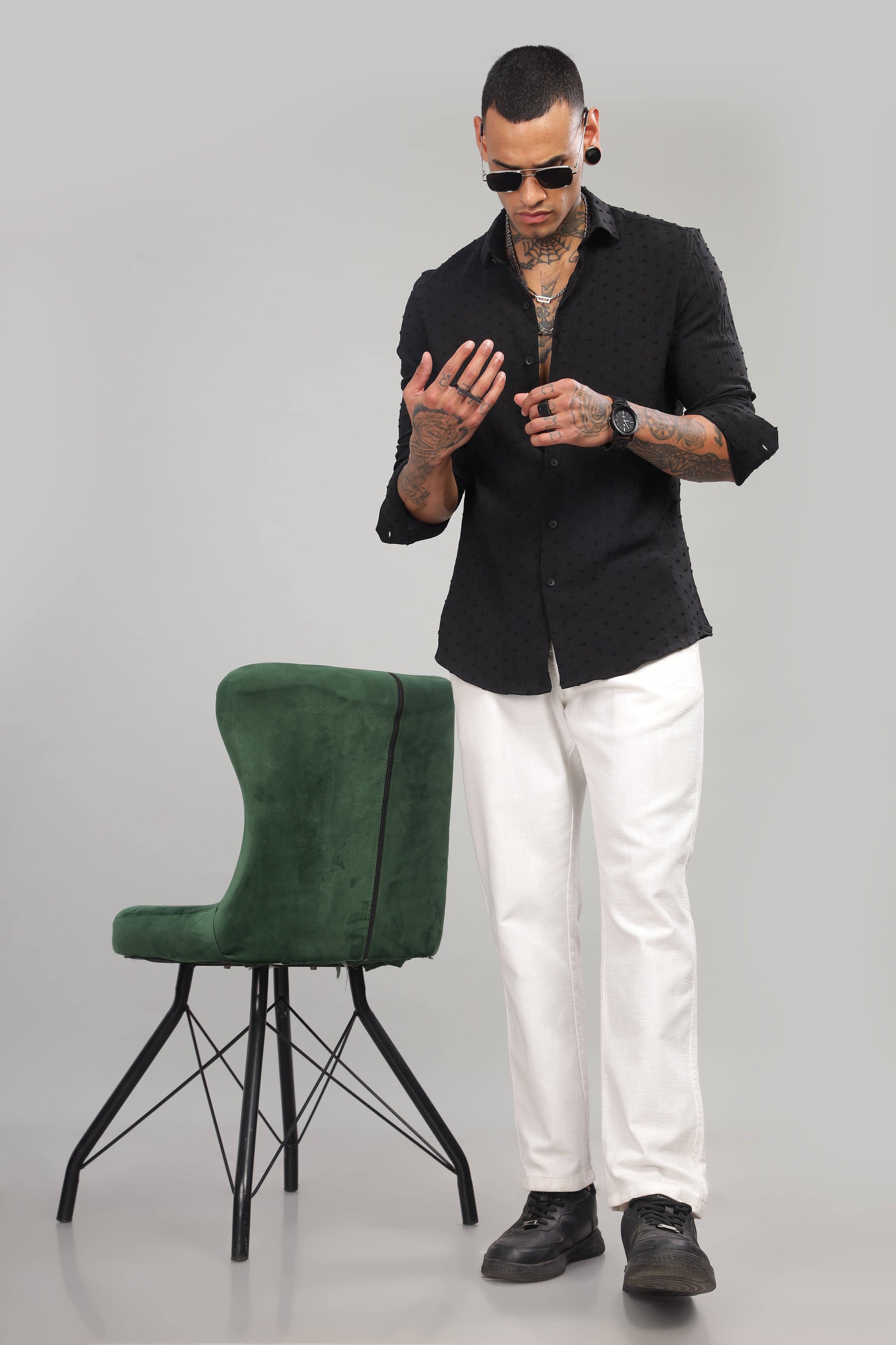 Men Black Slim Fit Shirt