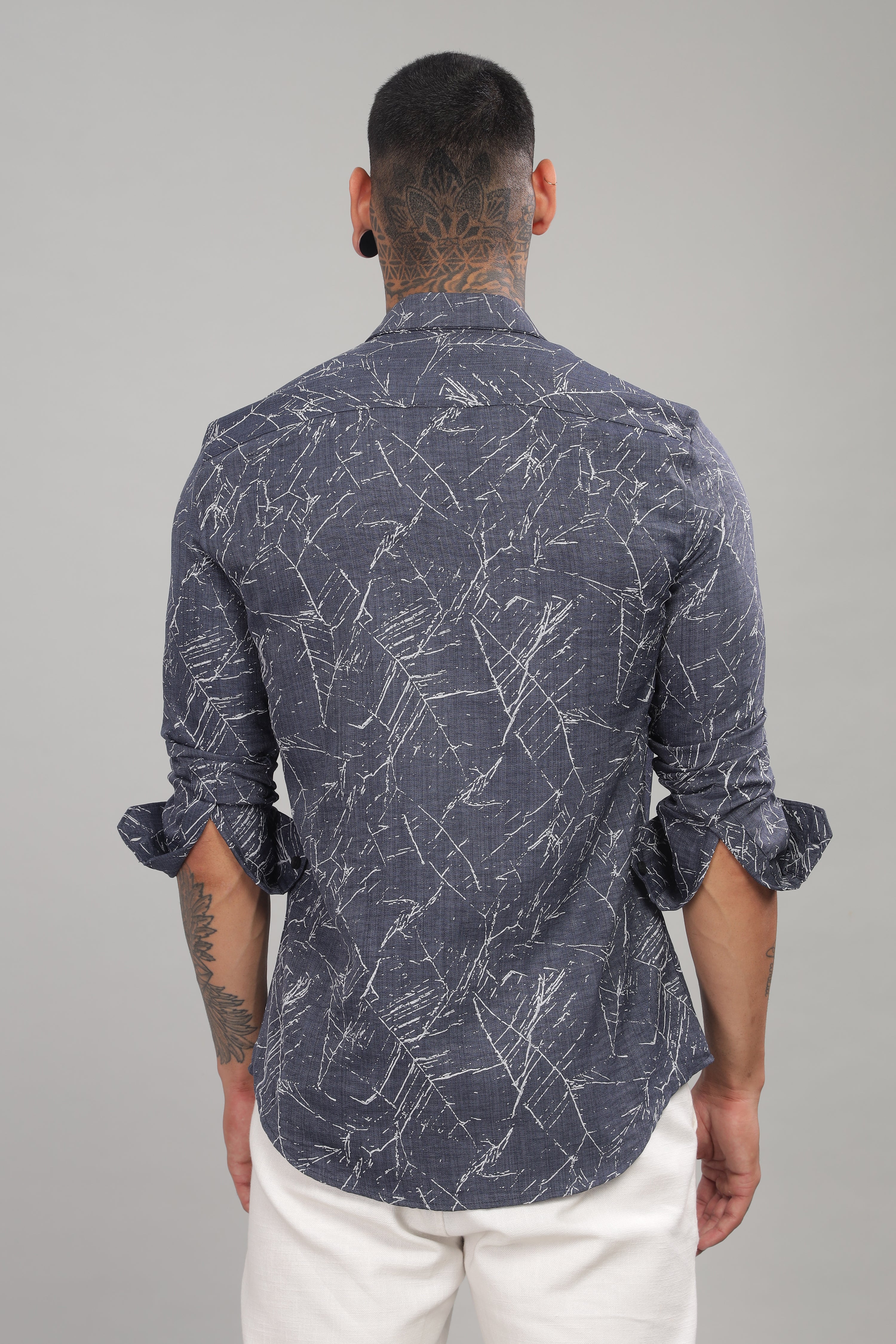 Men Navy Slim Fit Shirt